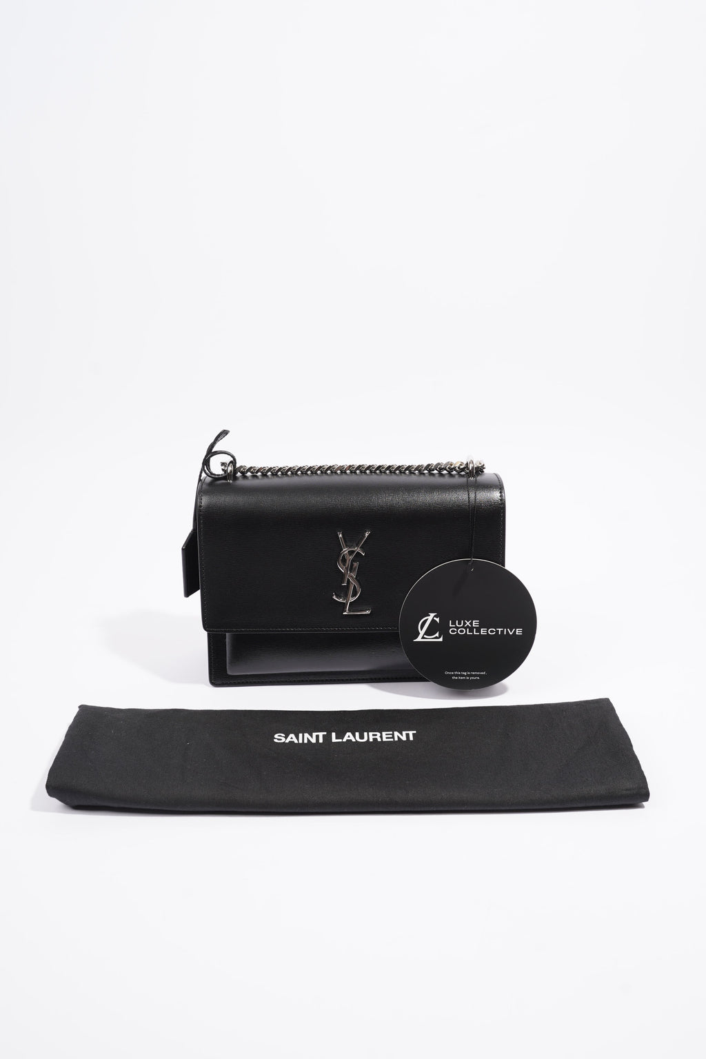 Saint Laurent Sunset Black Leather Medium