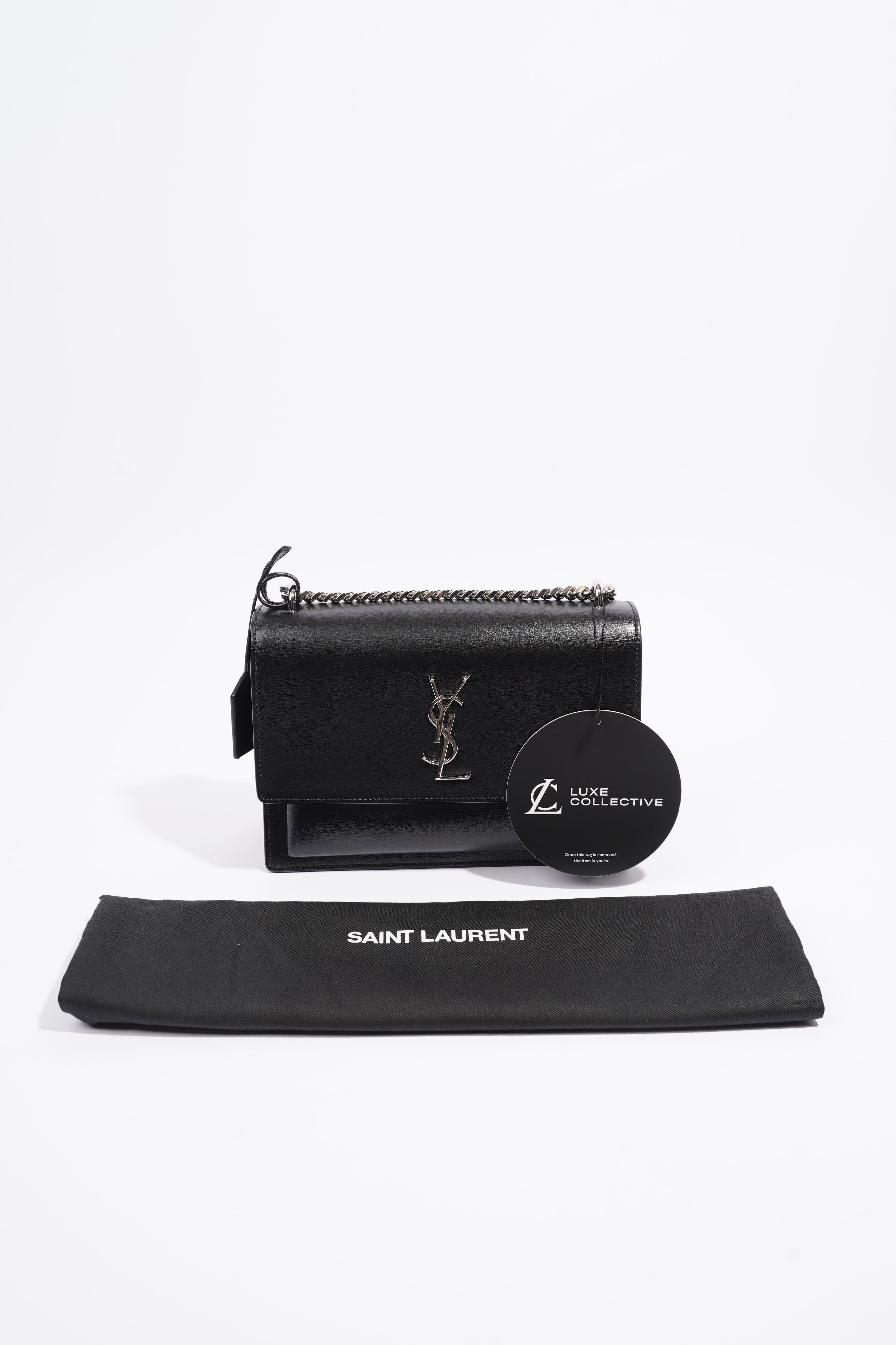Saint Laurent Sunset Black Leather Medium