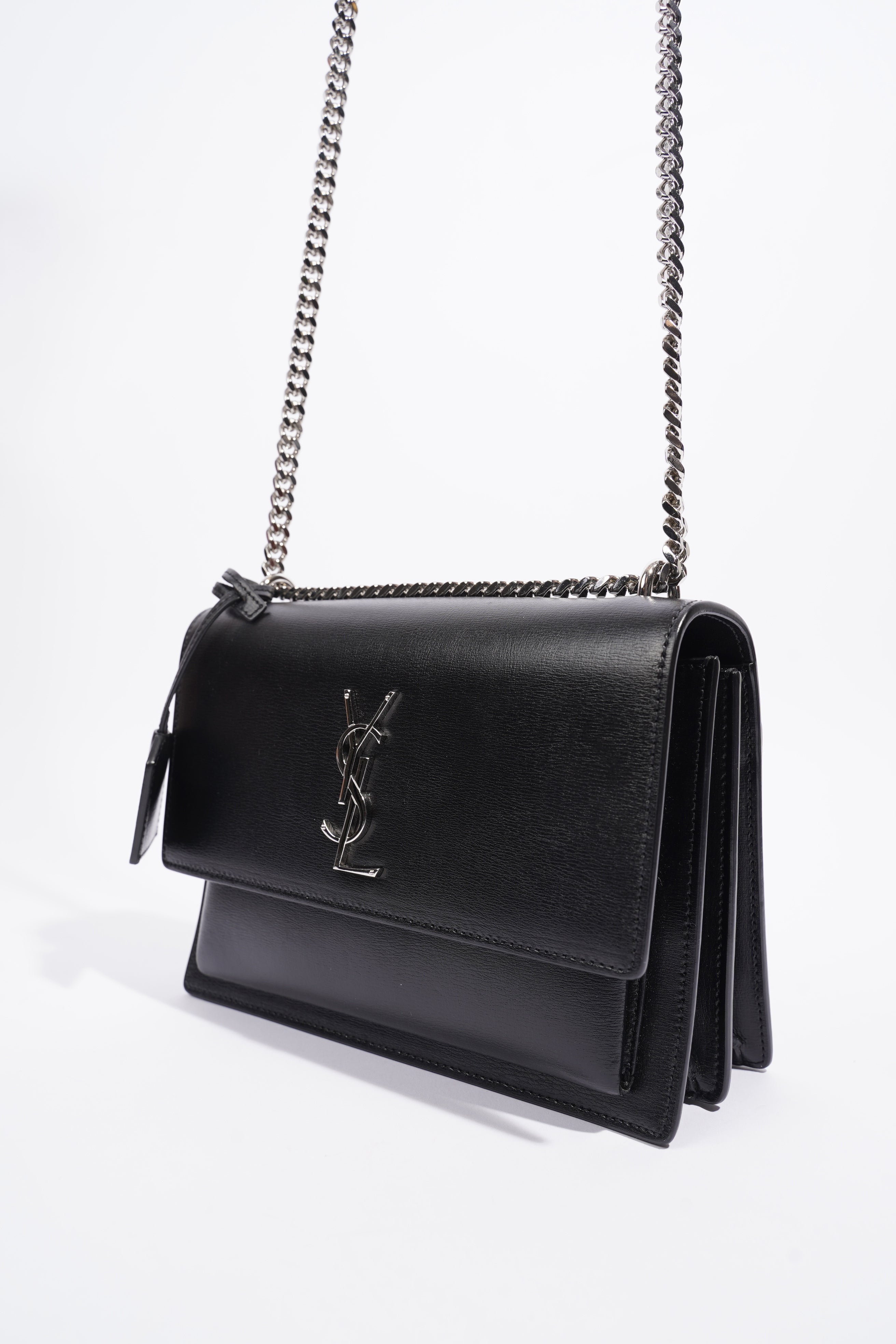 Saint Laurent Sunset Black Leather Medium