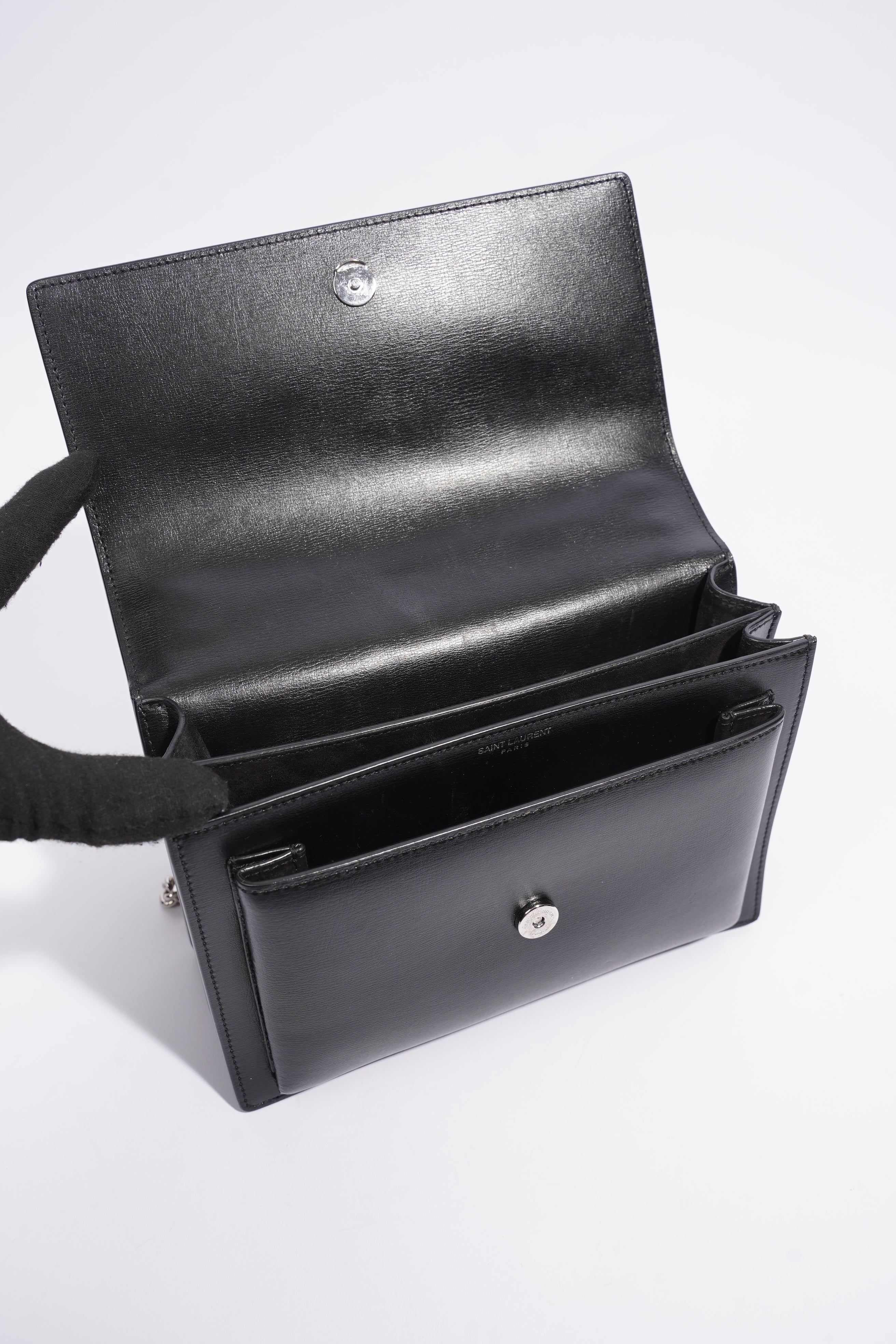 Saint Laurent Sunset Black Leather Medium
