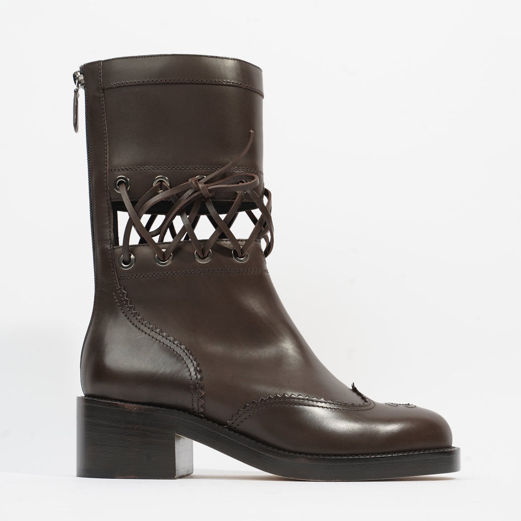 Chanel Short Boots Black Calfskin Leather EU 37 UK 4