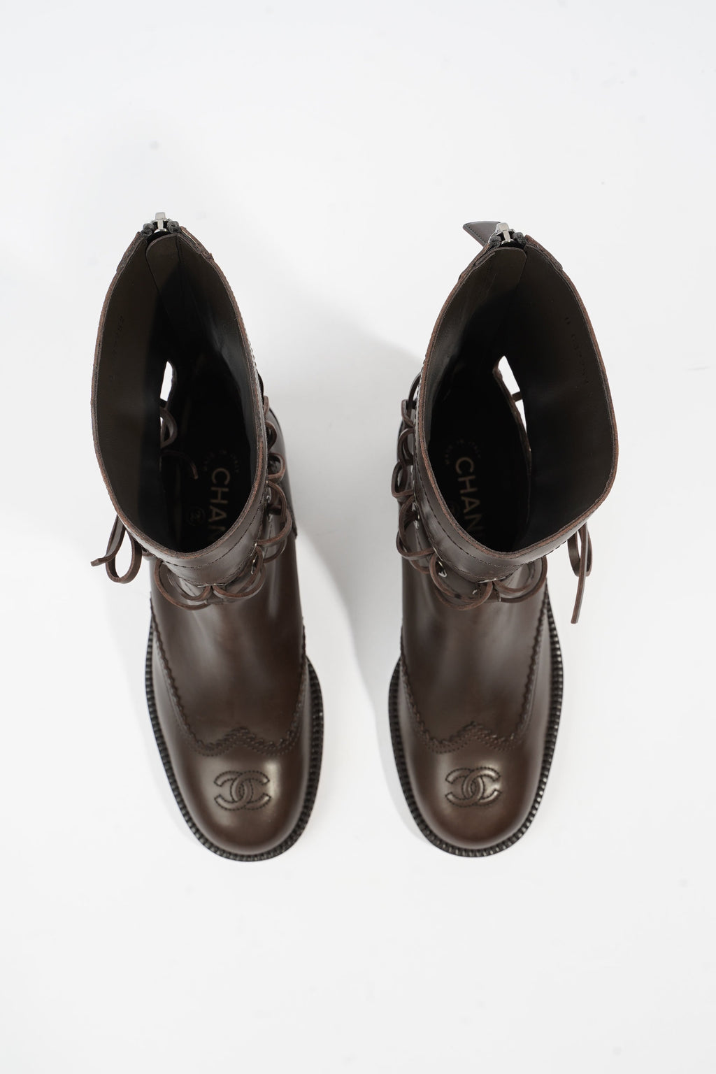 Chanel Short Boots Black Calfskin Leather EU 37 UK 4