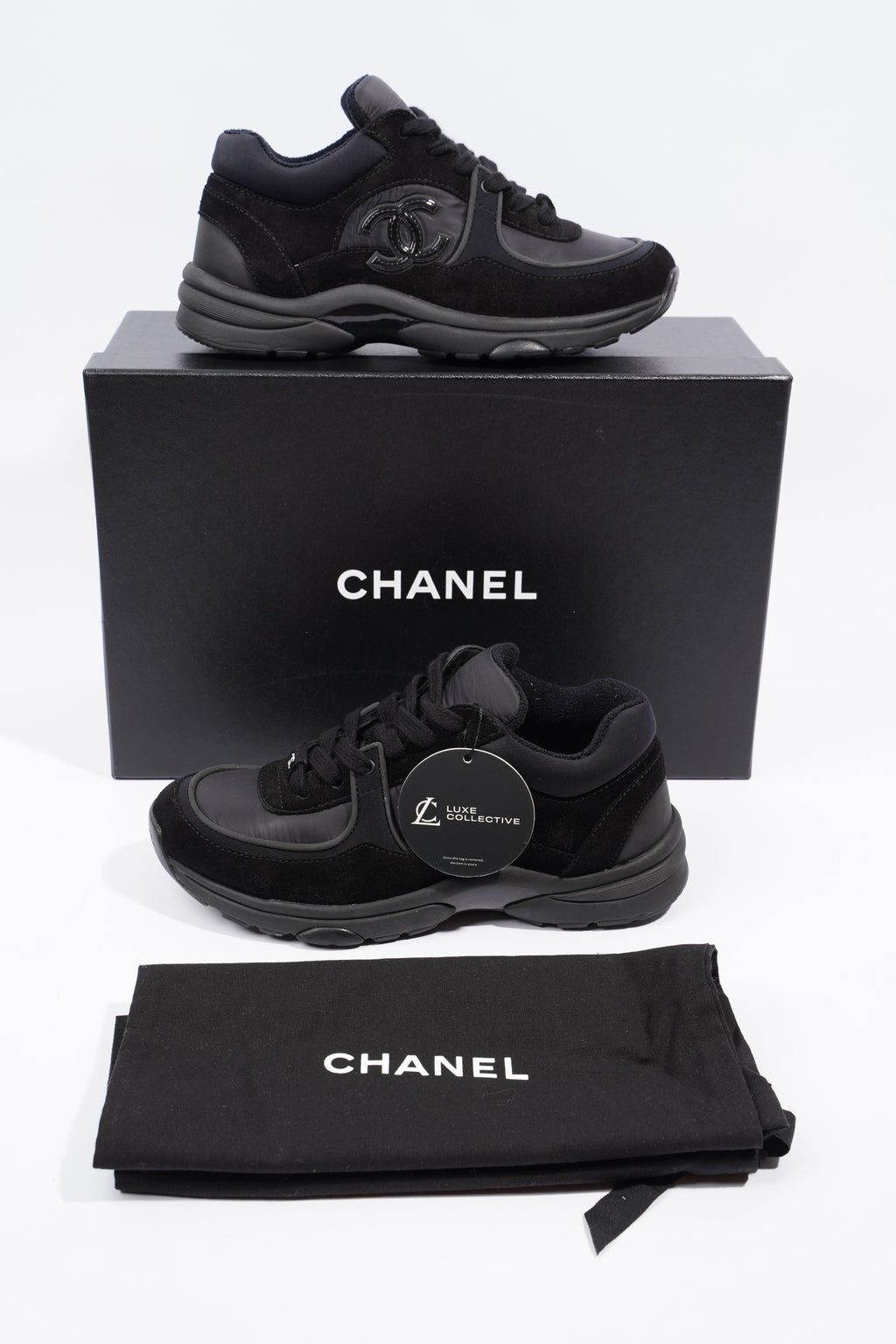 Chanel CC Runners Black Suede EU 36 UK 3