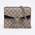 Gucci Dionysus Mini Beige And Ebony GG Supreme Canvas Coated Canvas