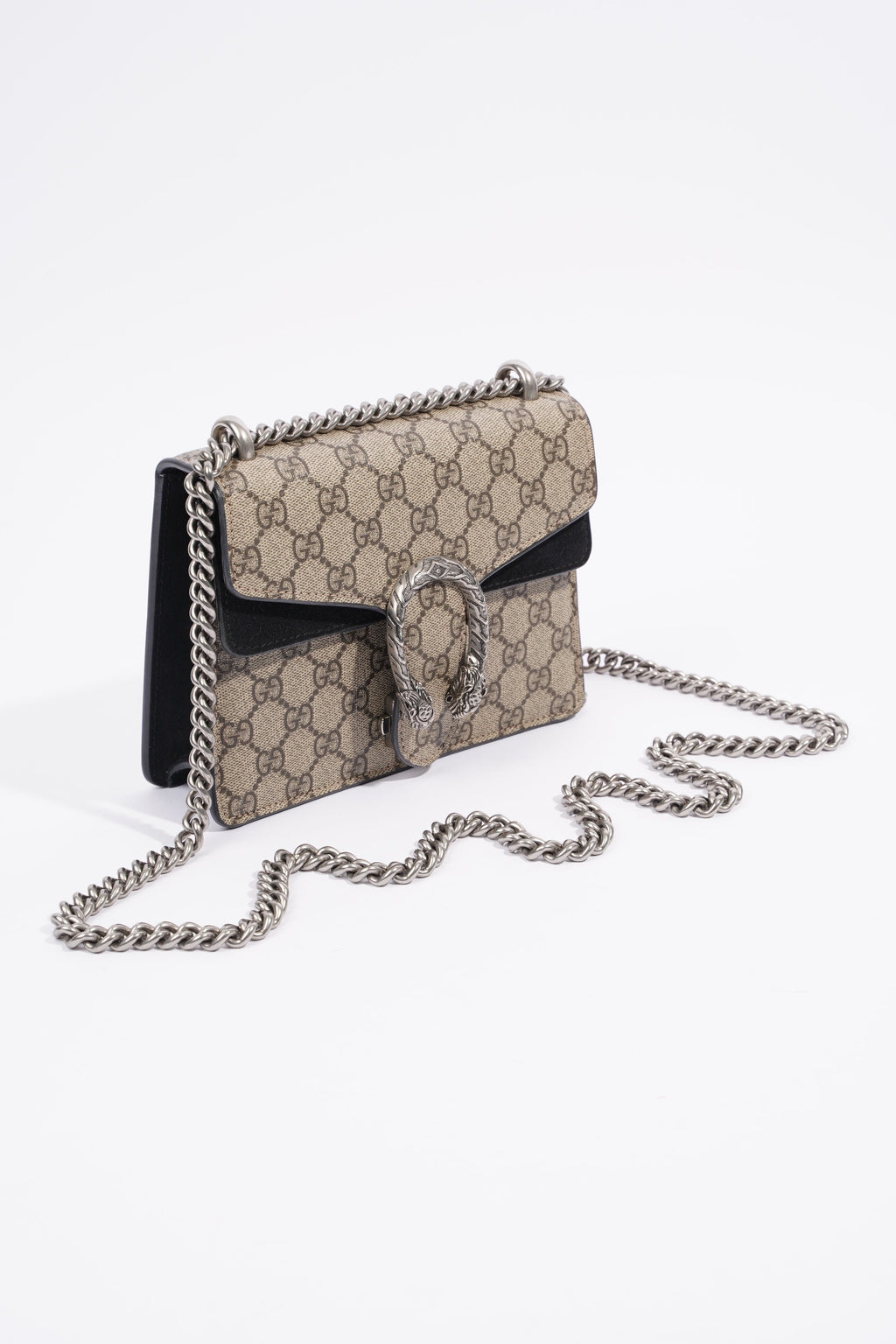 Gucci Dionysus Mini Beige And Ebony GG Supreme Canvas Coated Canvas