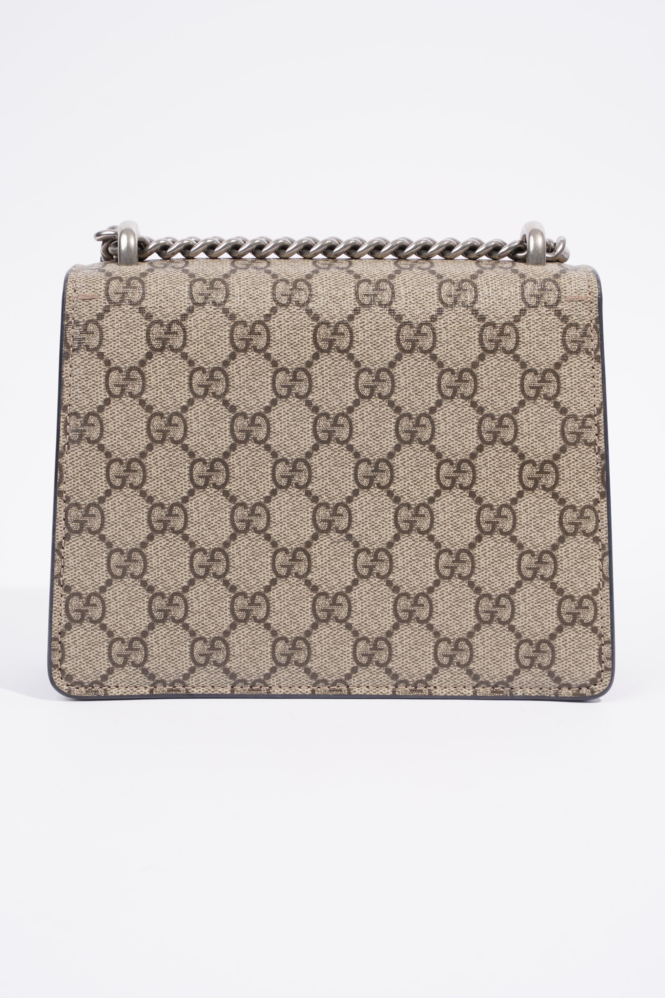 Gucci Dionysus Mini Beige And Ebony GG Supreme Canvas Coated Canvas