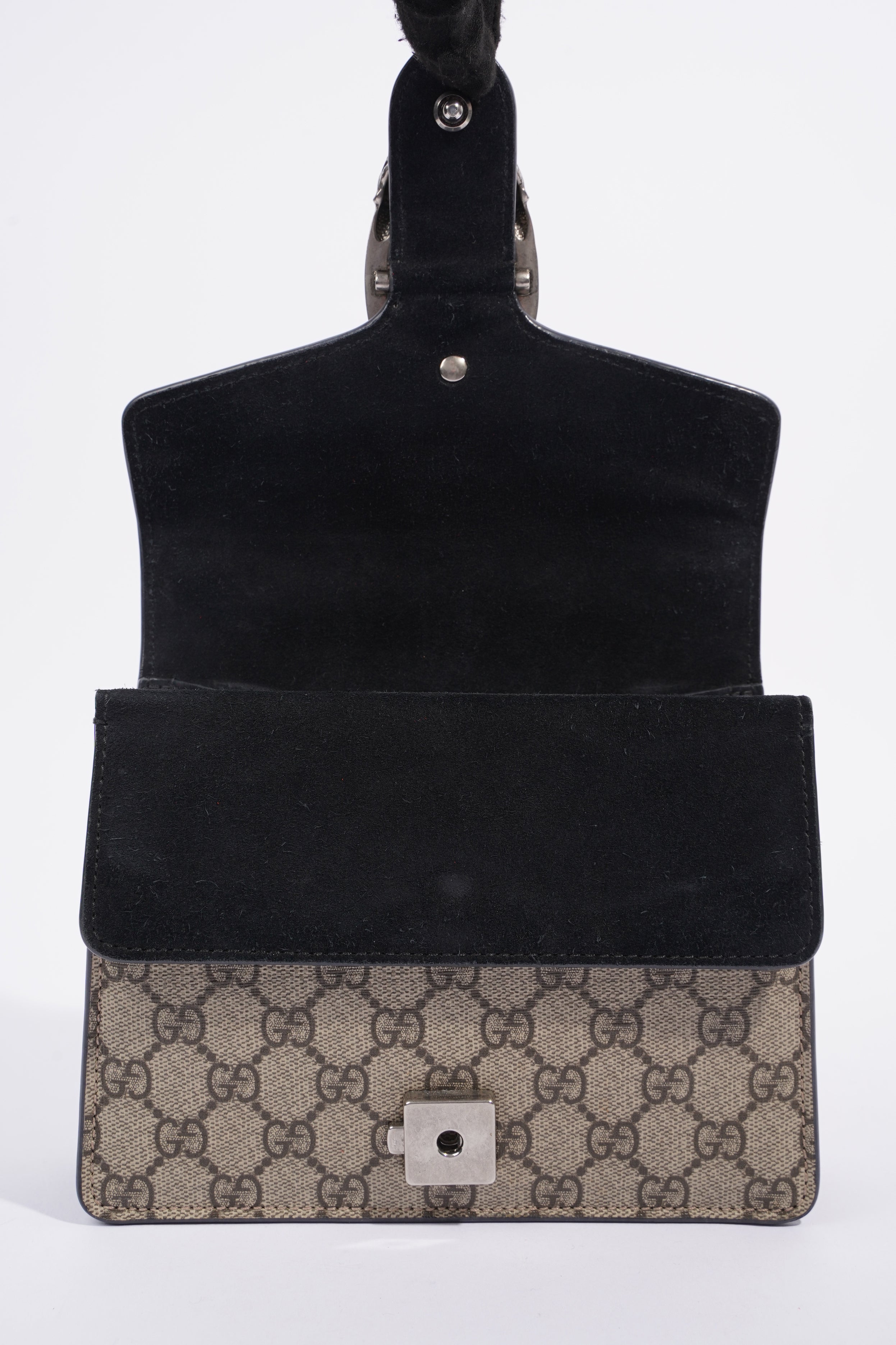 Gucci Dionysus Mini Beige And Ebony GG Supreme Canvas Coated Canvas