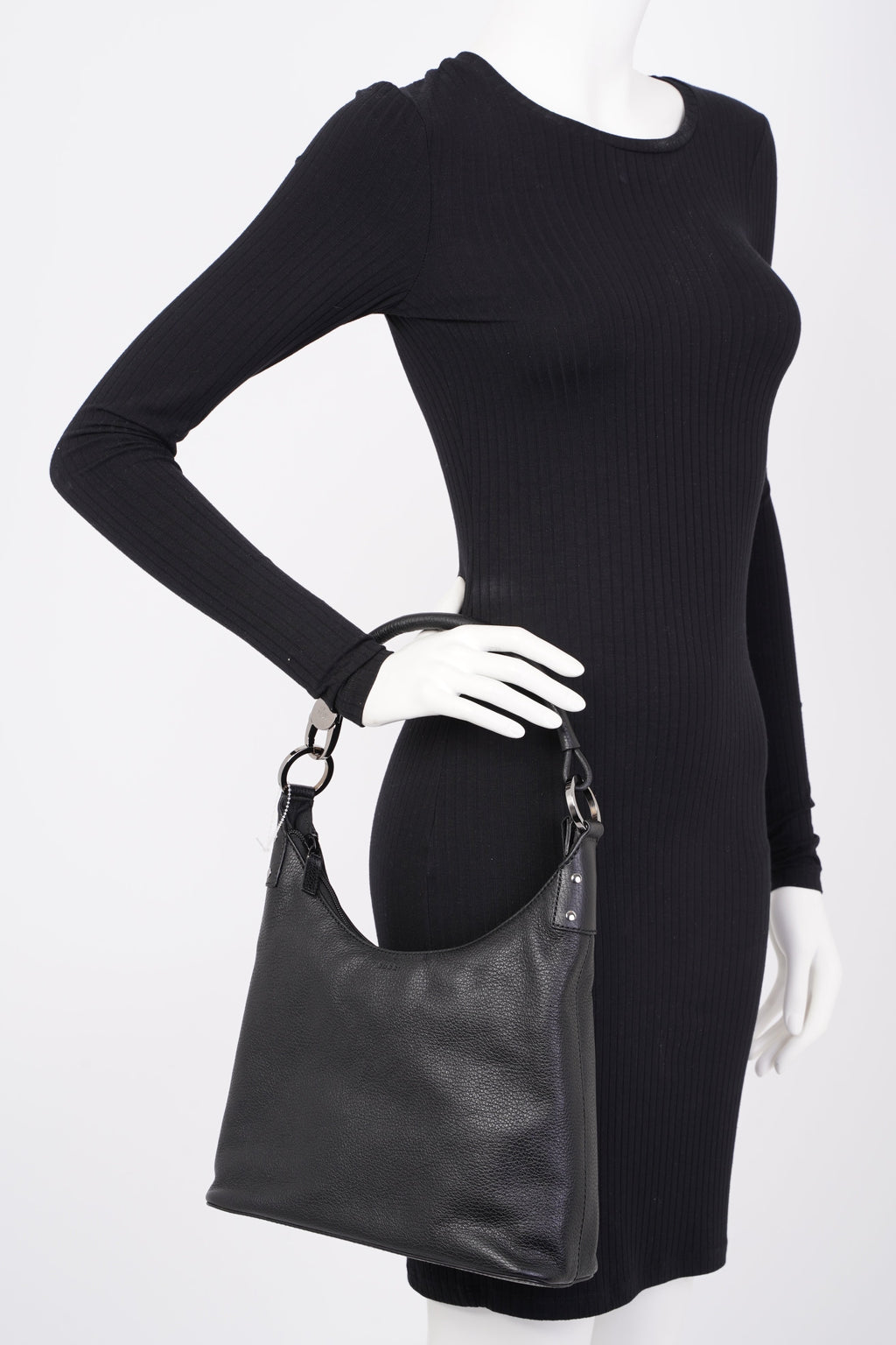Gucci Hobo Black Grained Leather
