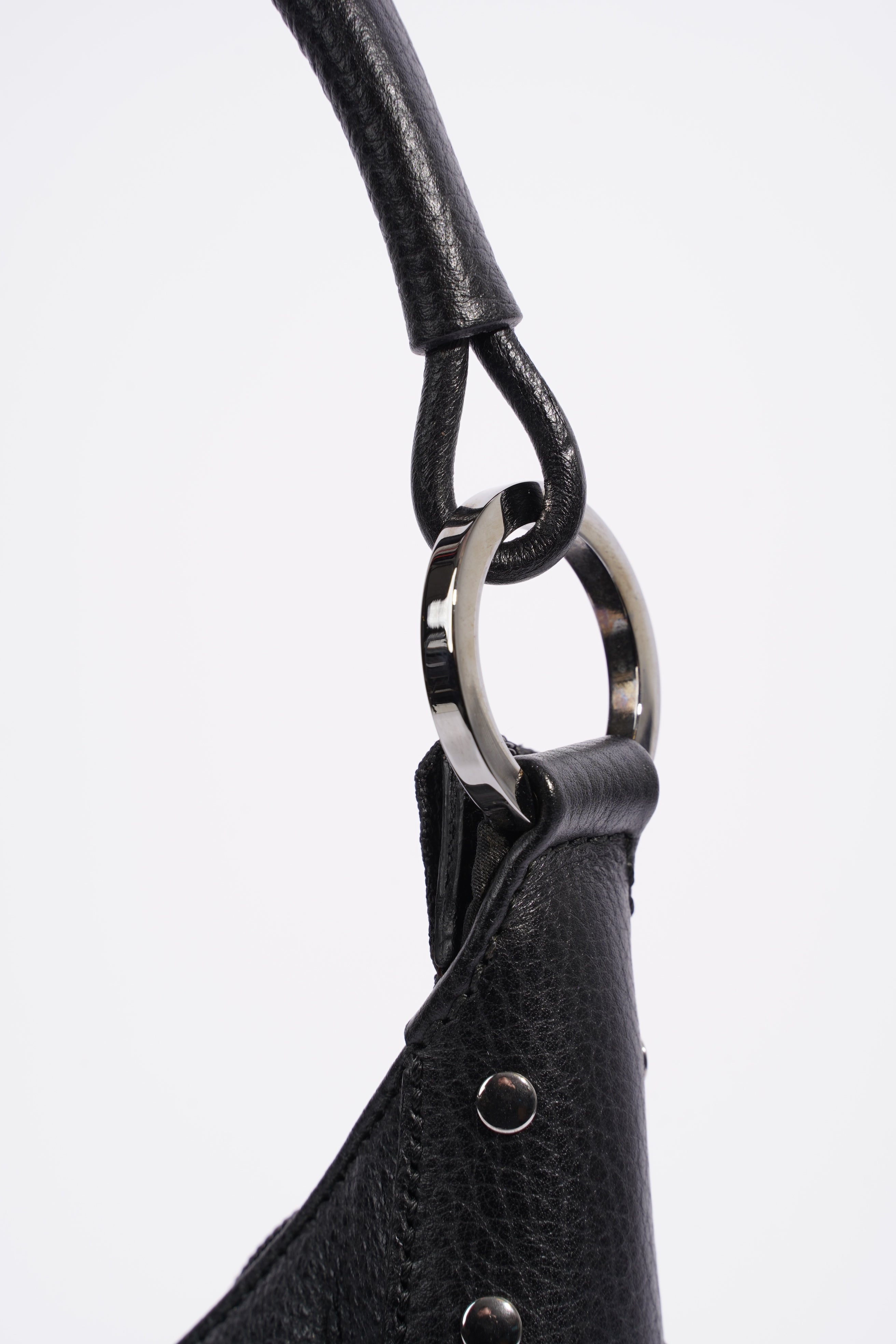 Gucci Hobo Black Grained Leather