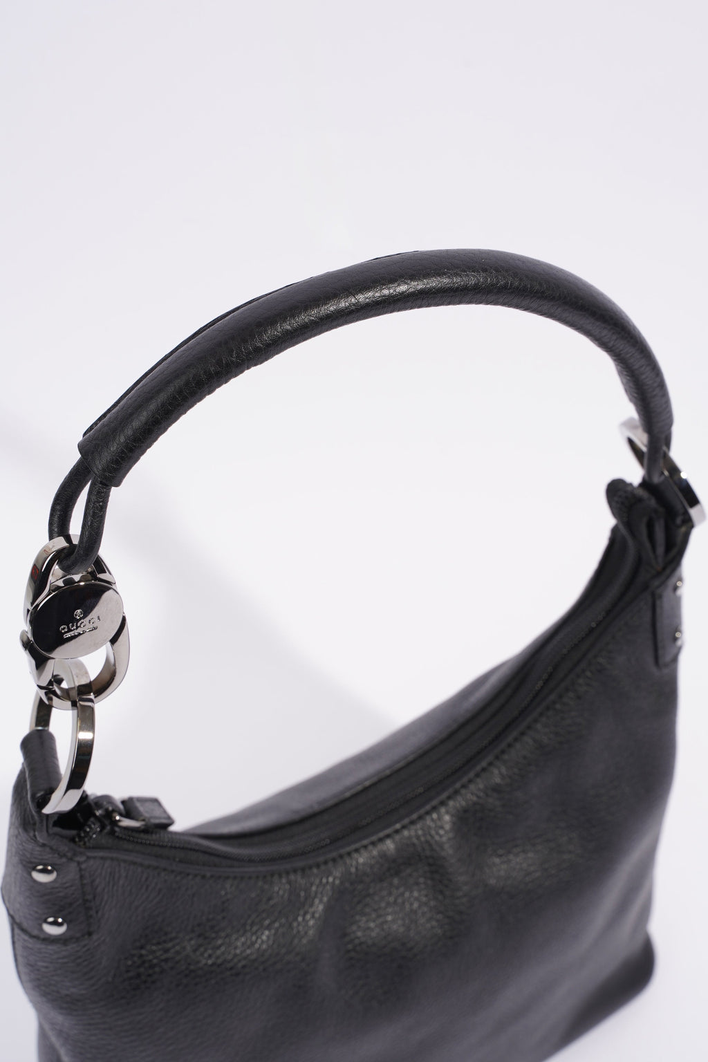 Gucci Hobo Black Grained Leather