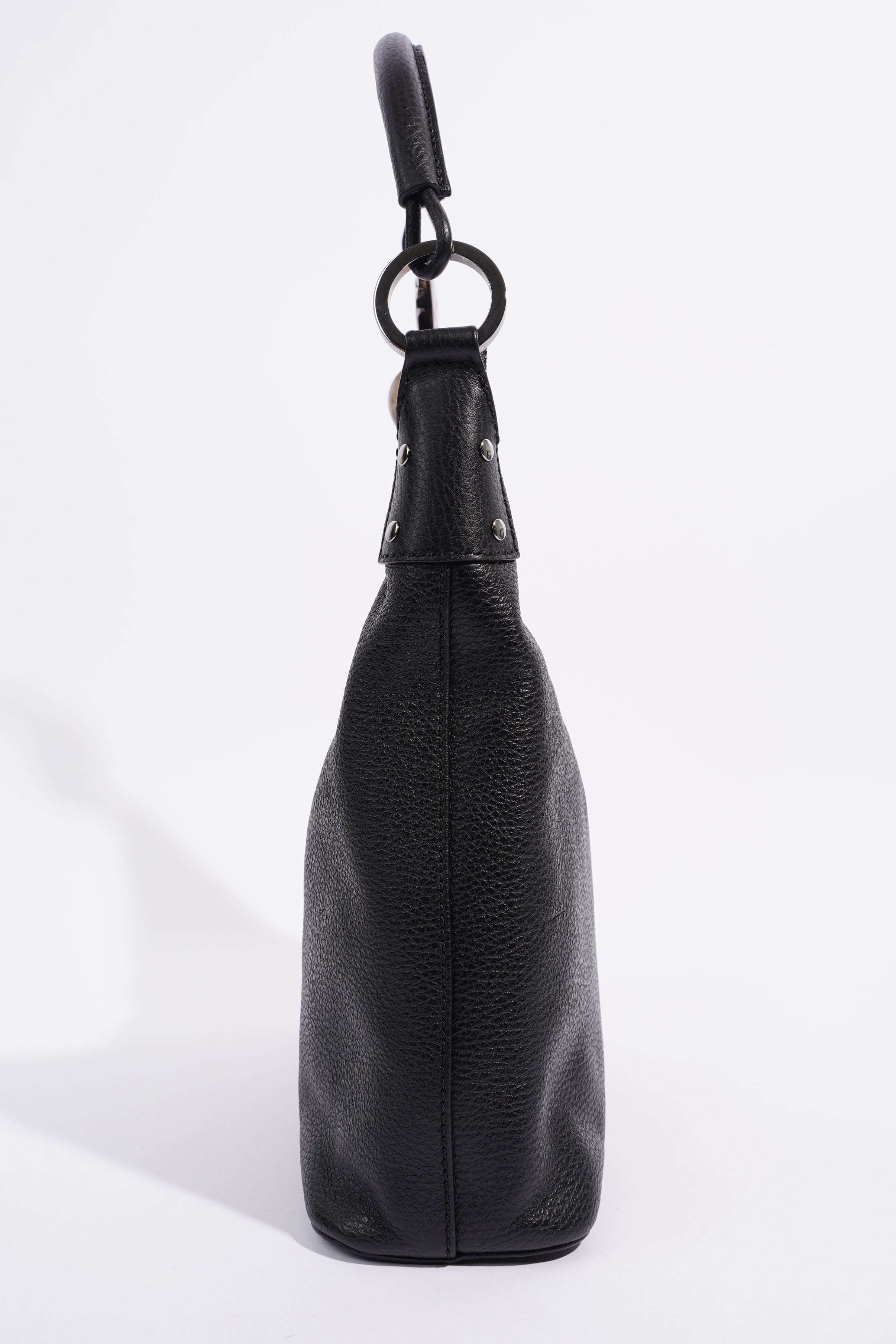 Gucci Hobo Black Grained Leather