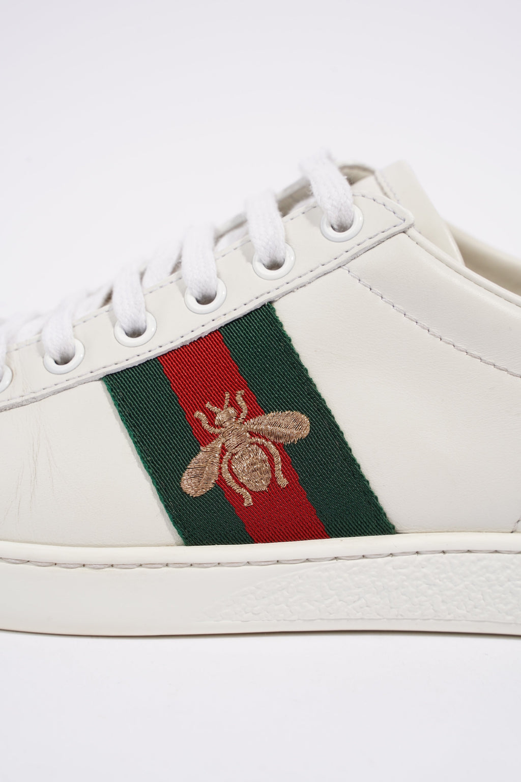 Gucci Ace Embroidered Bee White / Red / Green Leather EU 36.5 UK 3.5