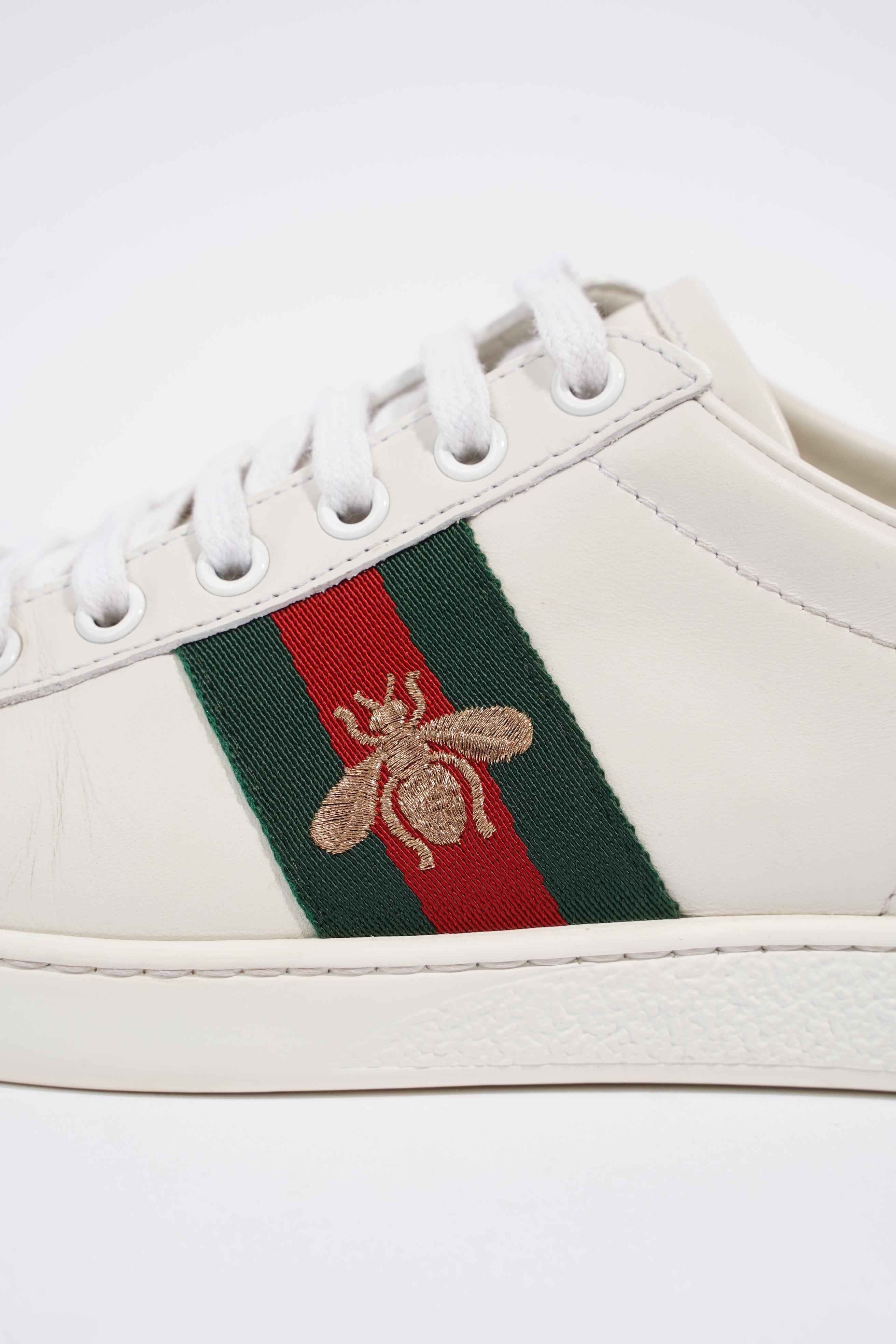 Gucci Ace Embroidered Bee White / Red / Green Leather EU 36.5 UK 3.5