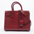 Saint Laurent Sac De Jour Nano Burgundy Embossed Leather