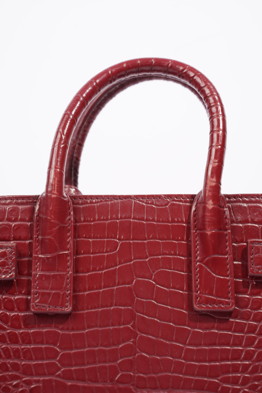 Saint Laurent Sac De Jour Nano Burgundy Embossed Leather