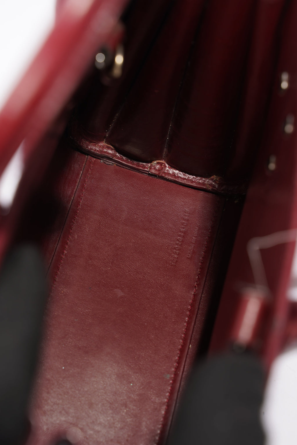 Saint Laurent Sac De Jour Nano Burgundy Embossed Leather