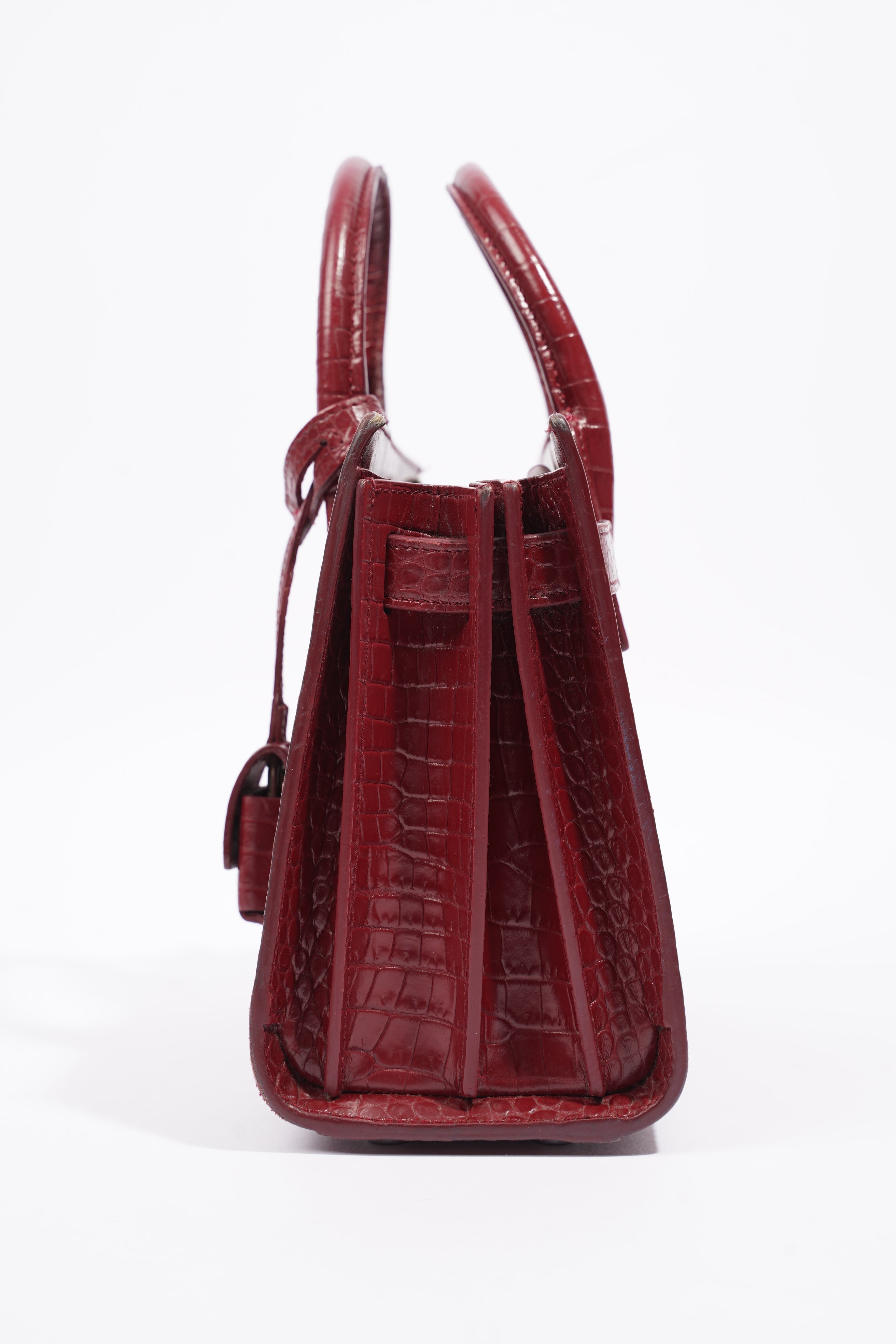 Saint Laurent Sac De Jour Nano Burgundy Embossed Leather