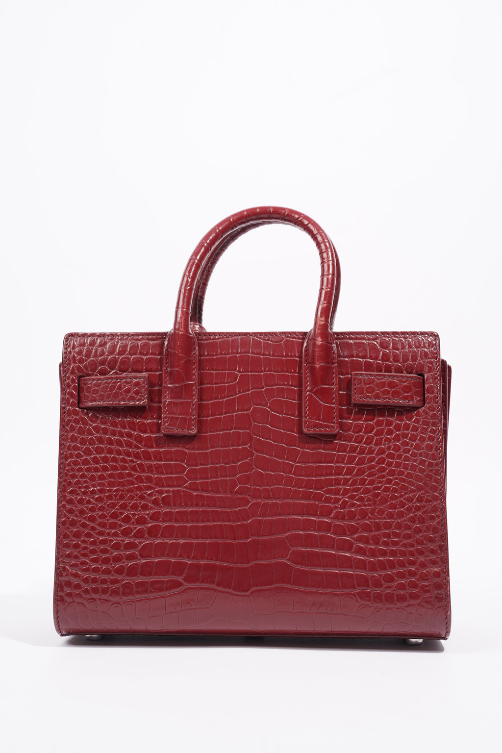 Saint Laurent Sac De Jour Nano Burgundy Embossed Leather
