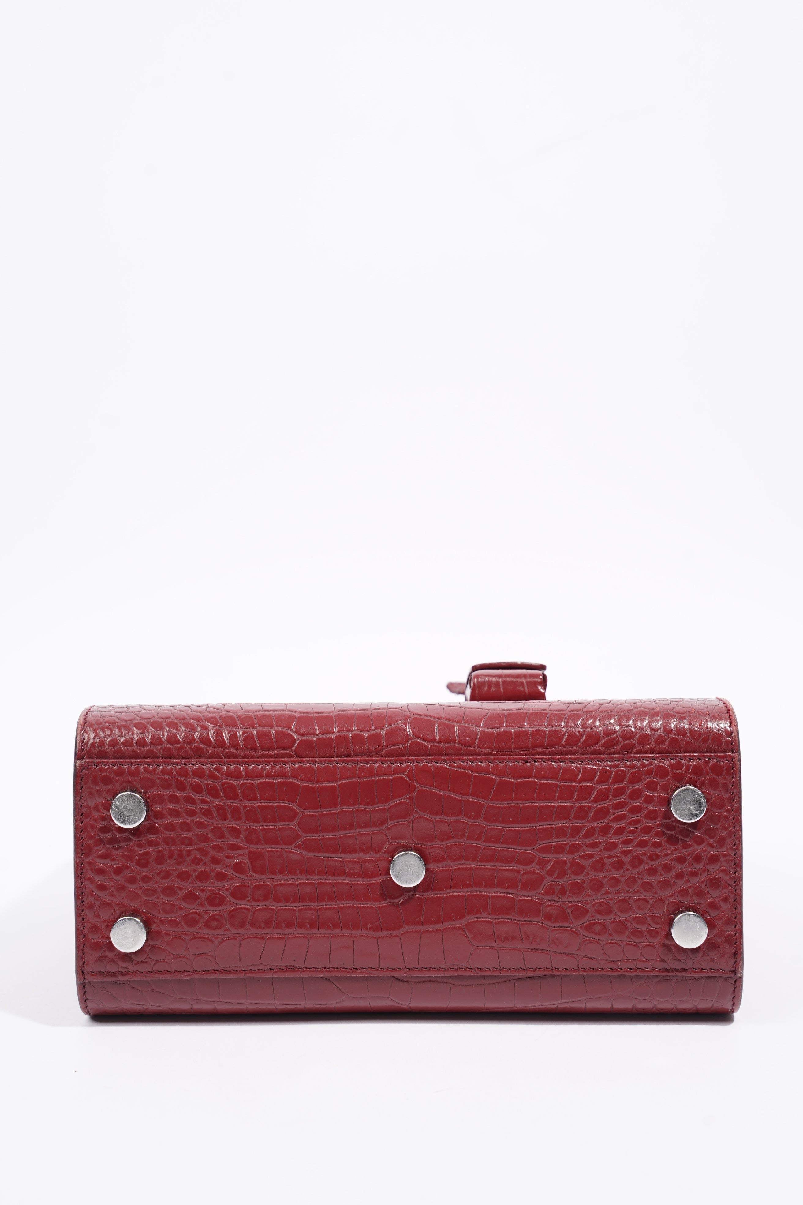 Saint Laurent Sac De Jour Nano Burgundy Embossed Leather