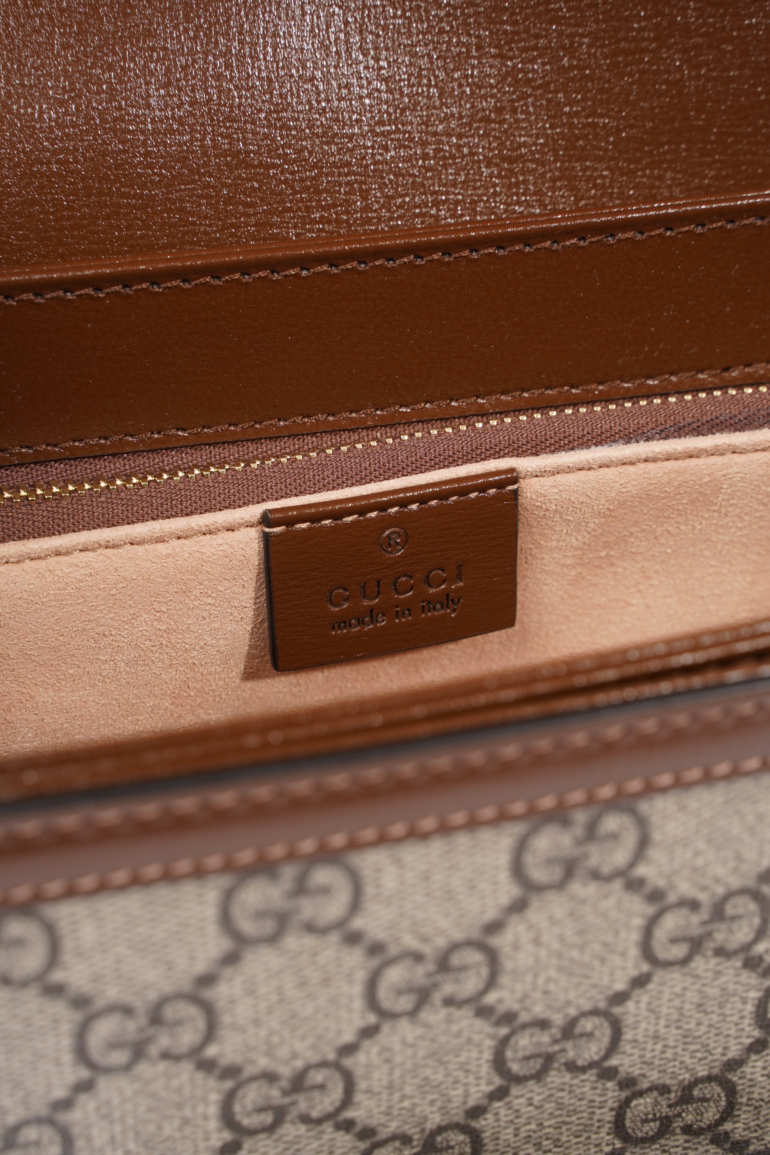 Gucci Horsebit 1955 Shoulder Bag Supreme / Brown Coated Canvas