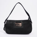 Christian Dior Shoulder Bag Black Jacquard Canvas