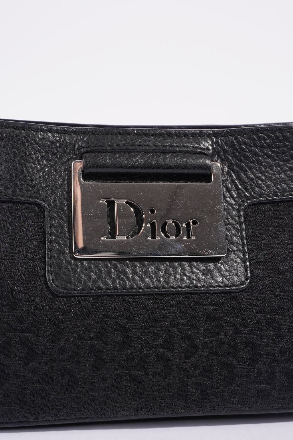 Christian Dior Shoulder Bag Black Jacquard Canvas