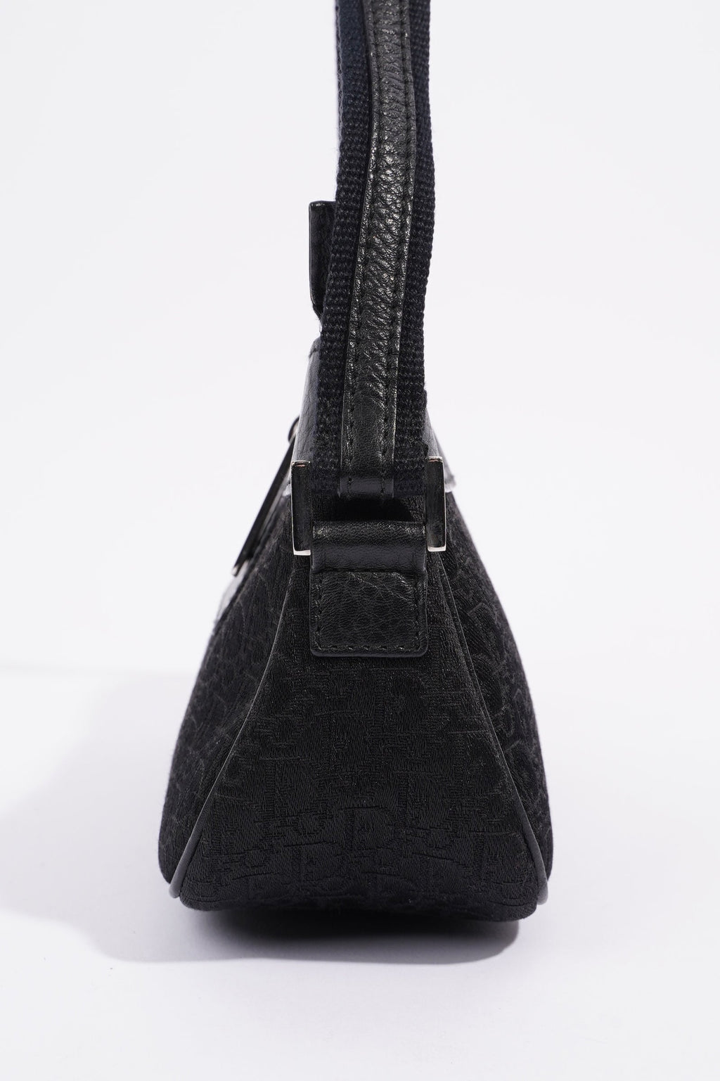 Christian Dior Shoulder Bag Black Jacquard Canvas
