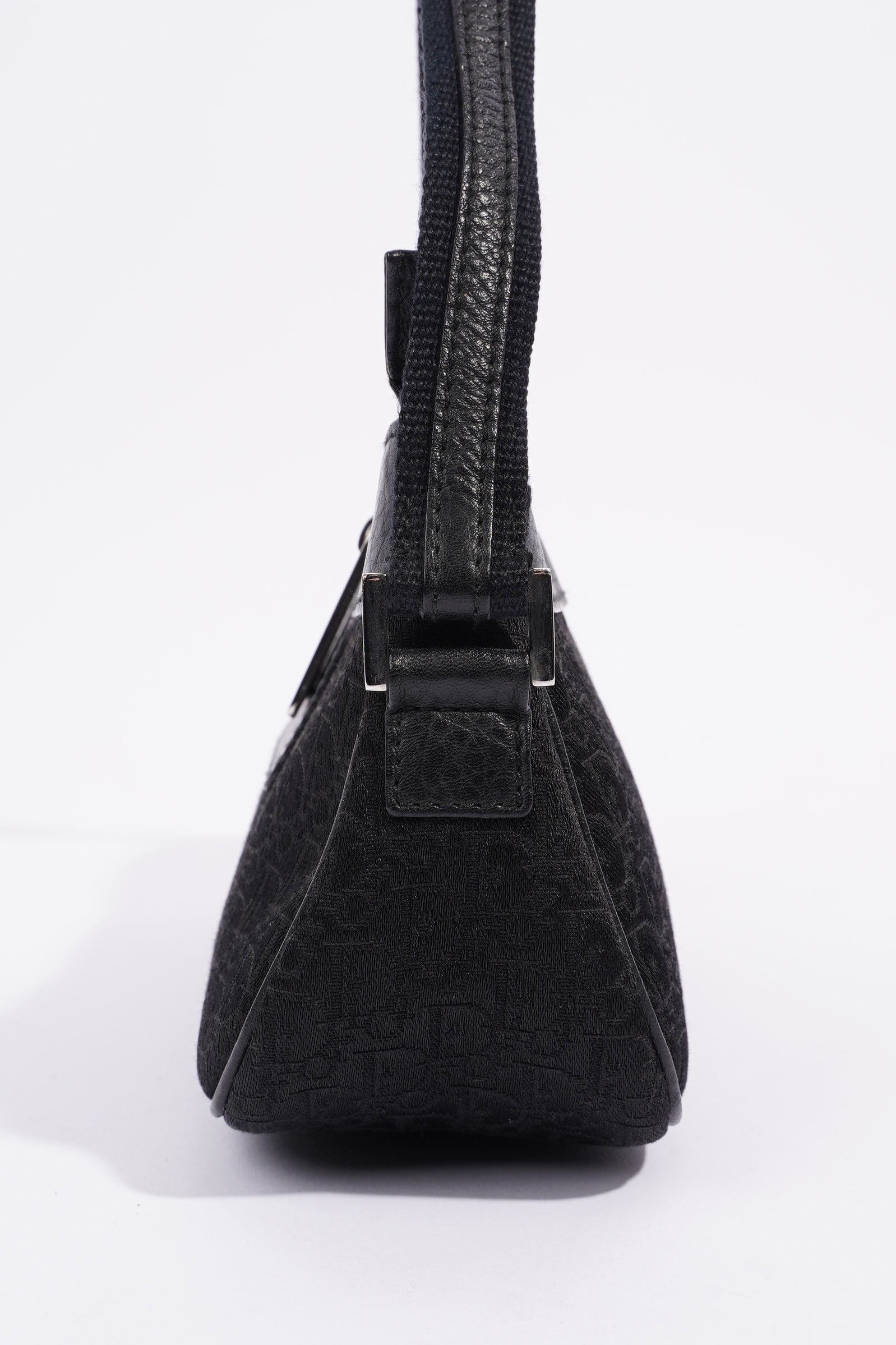 Christian Dior Shoulder Bag Black Jacquard Canvas