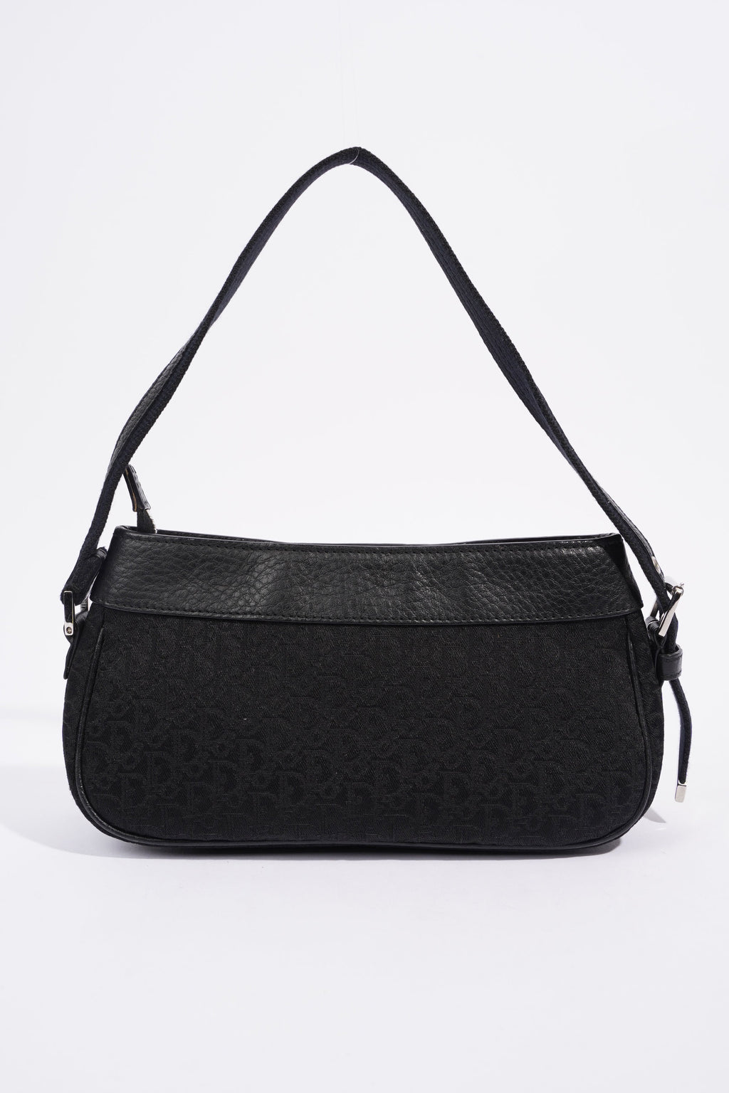 Christian Dior Shoulder Bag Black Jacquard Canvas