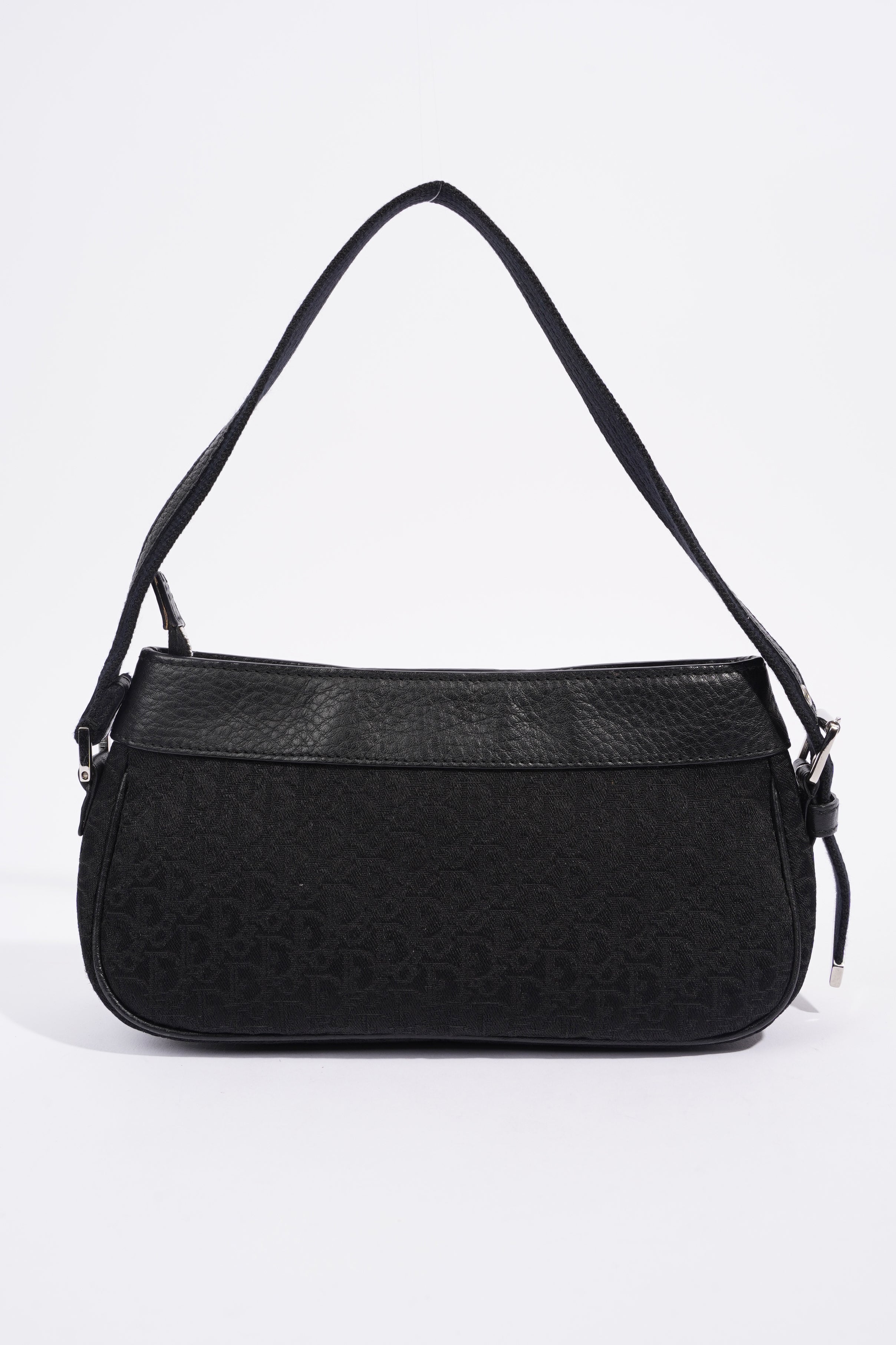 Christian Dior Shoulder Bag Black Jacquard Canvas