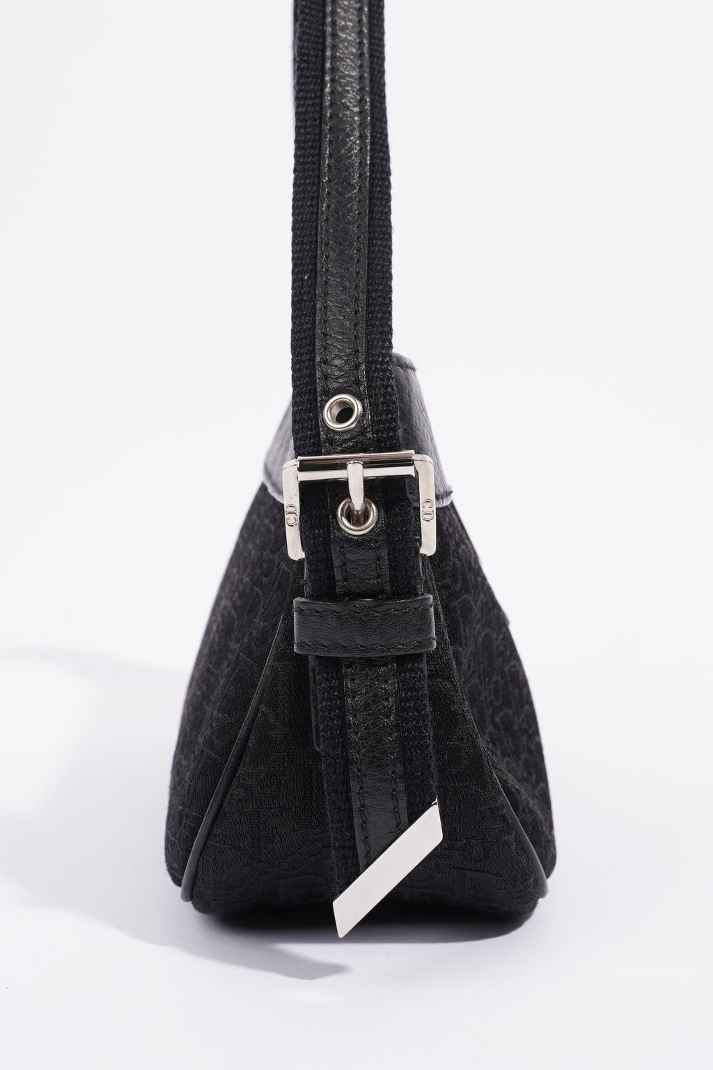 Christian Dior Shoulder Bag Black Jacquard Canvas