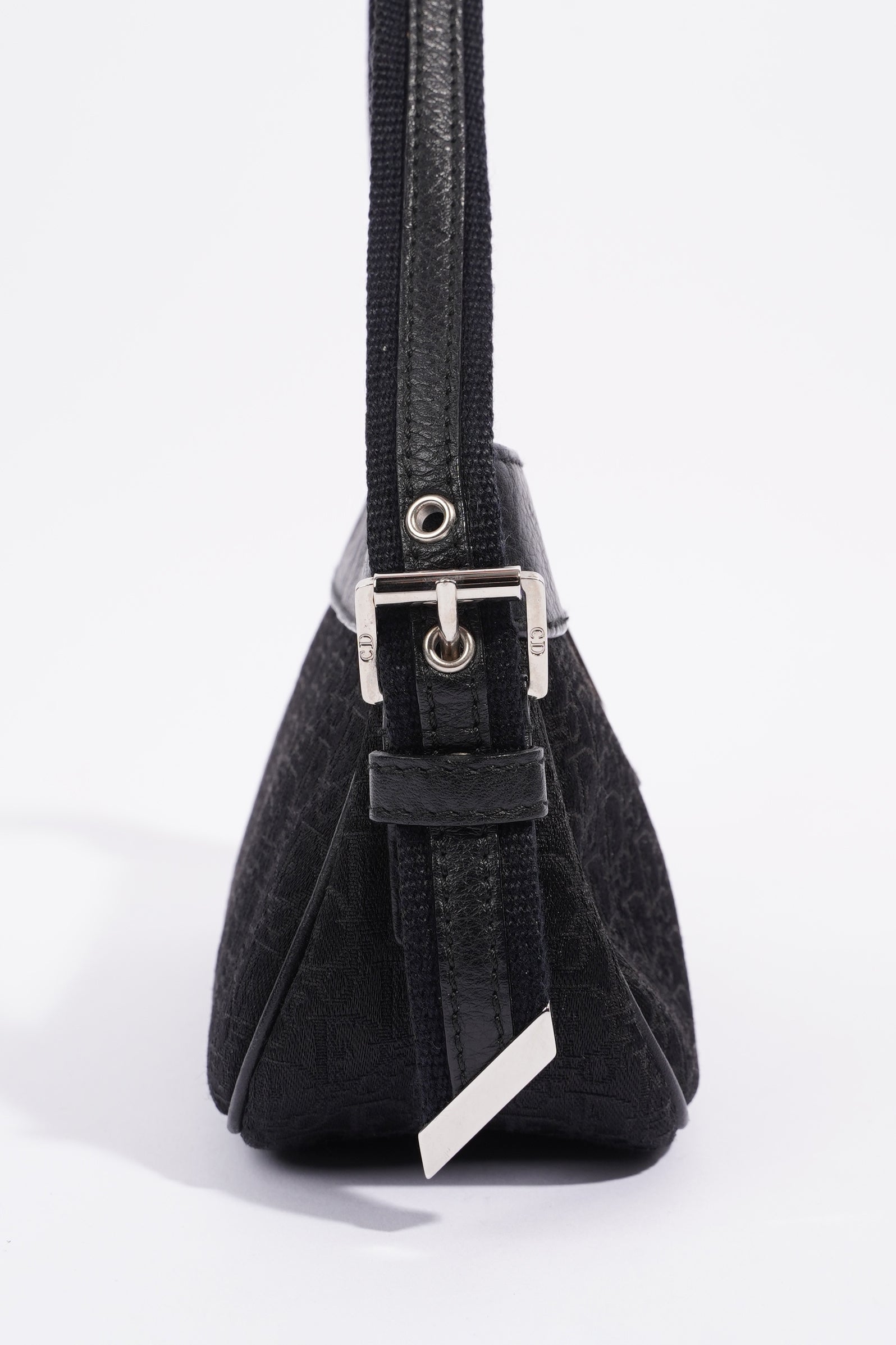 Christian Dior Shoulder Bag Black Jacquard Canvas