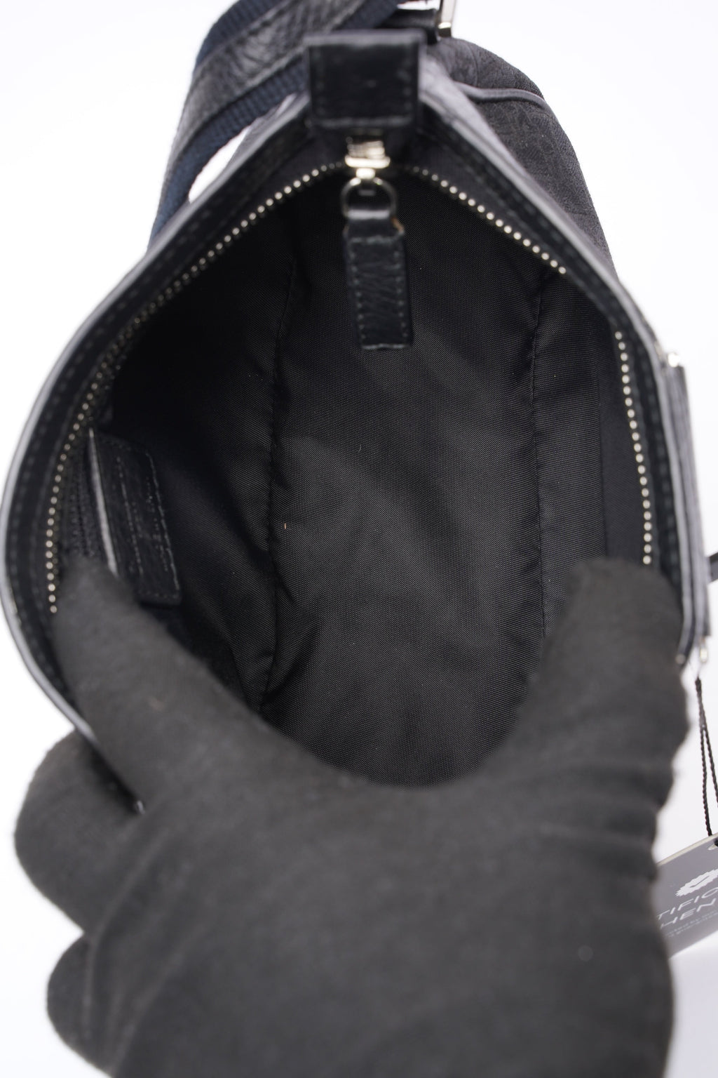 Christian Dior Shoulder Bag Black Jacquard Canvas