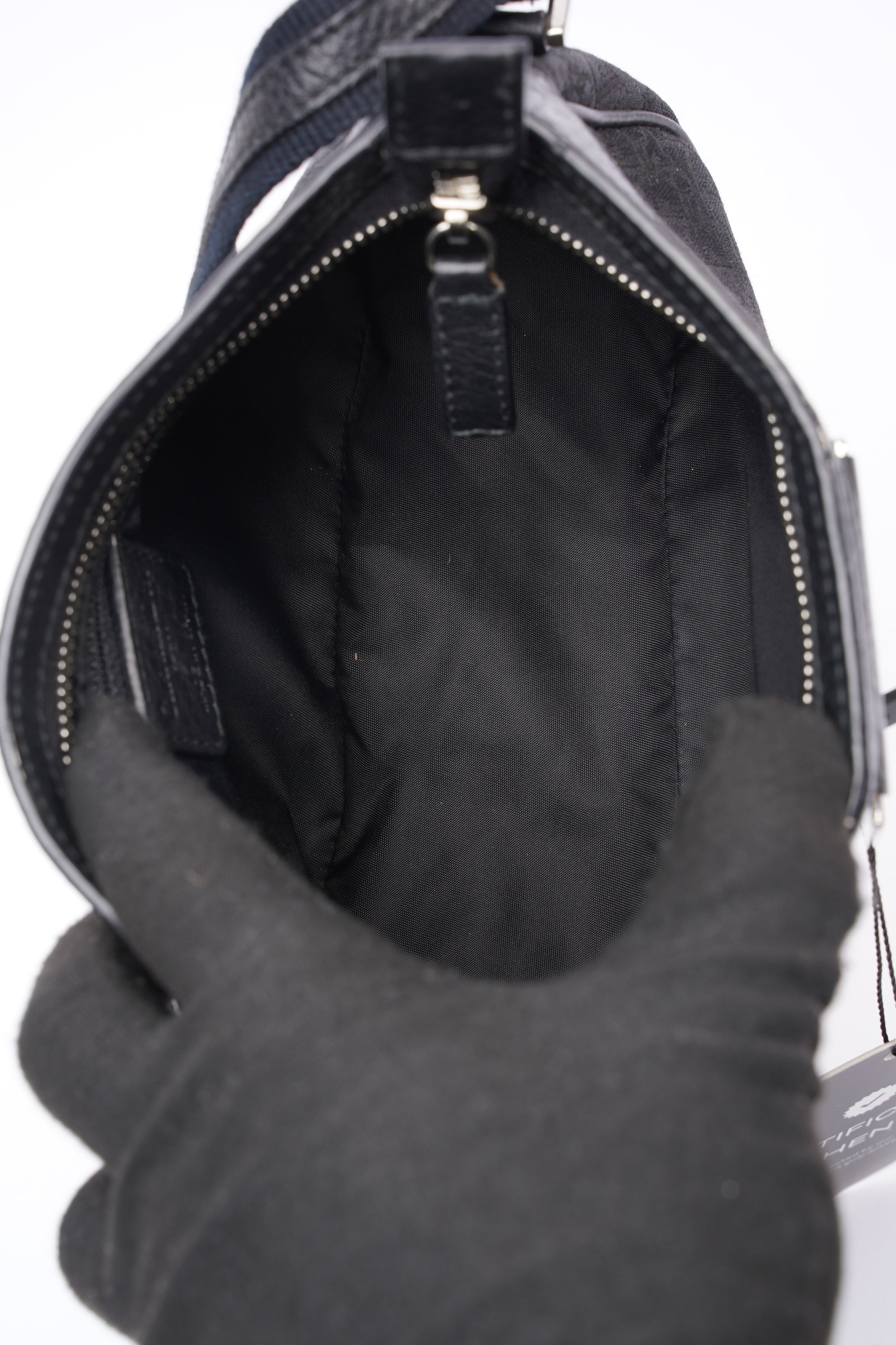 Christian Dior Shoulder Bag Black Jacquard Canvas