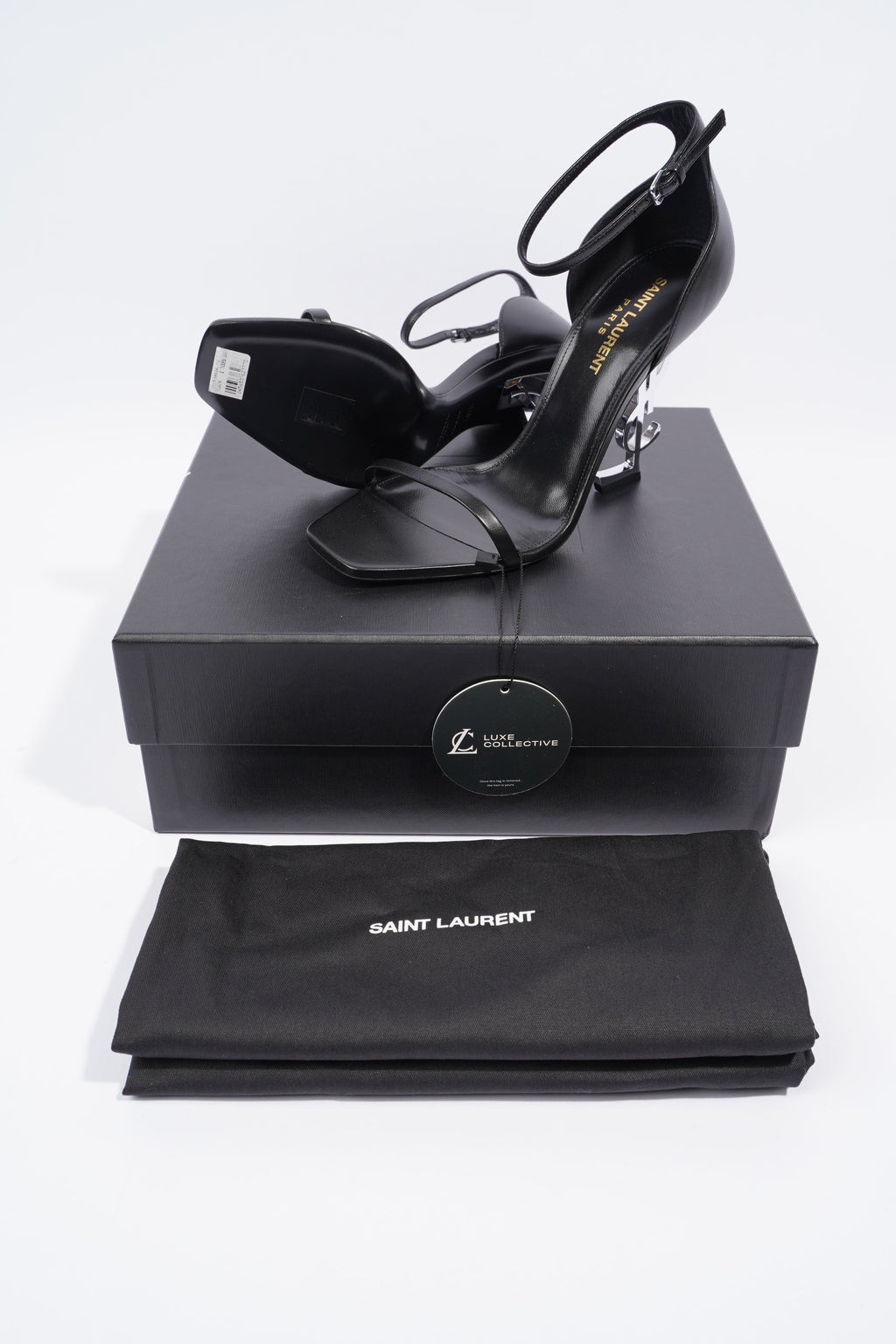 Saint Laurent Opyum Heel 110 Black Leather EU 38.5 UK 5.5