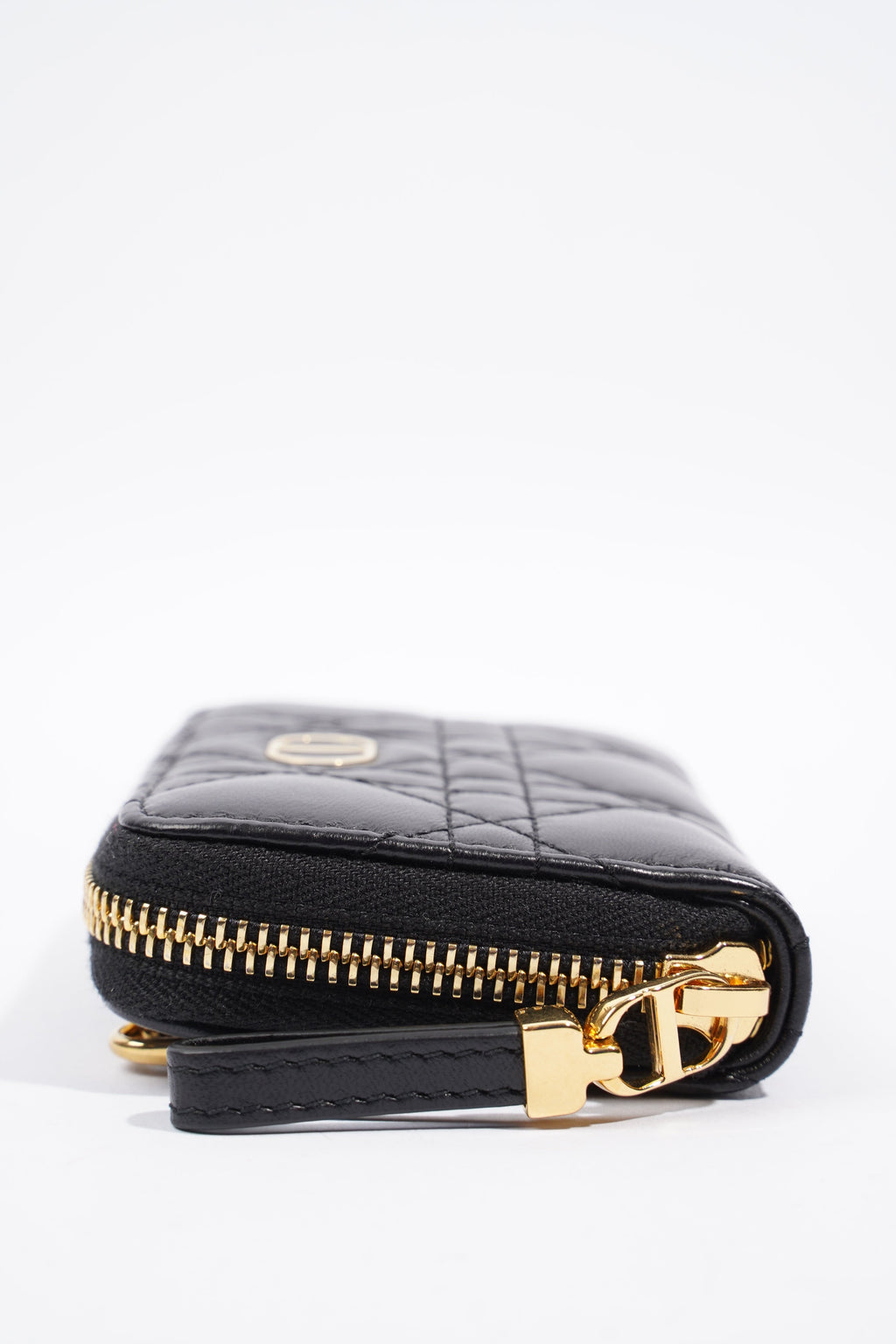 Christian Dior Caro Pouch Black Lambskin Leather