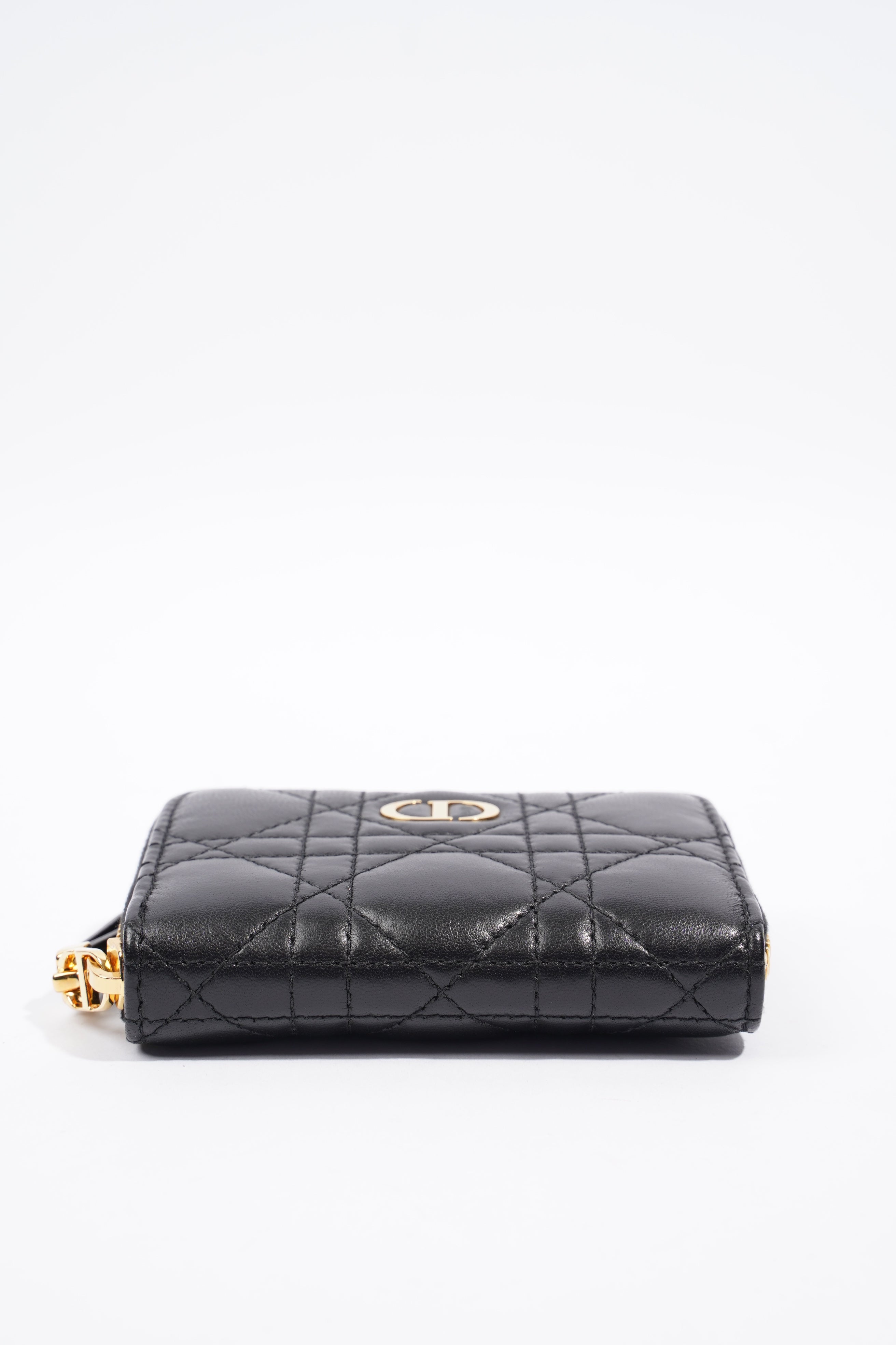 Christian Dior Caro Pouch Black Lambskin Leather