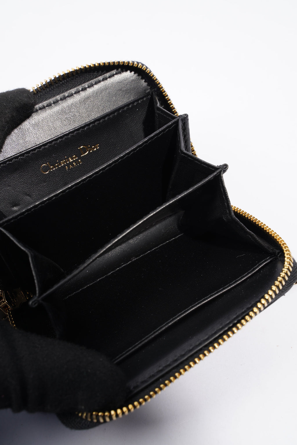 Christian Dior Caro Pouch Black Lambskin Leather