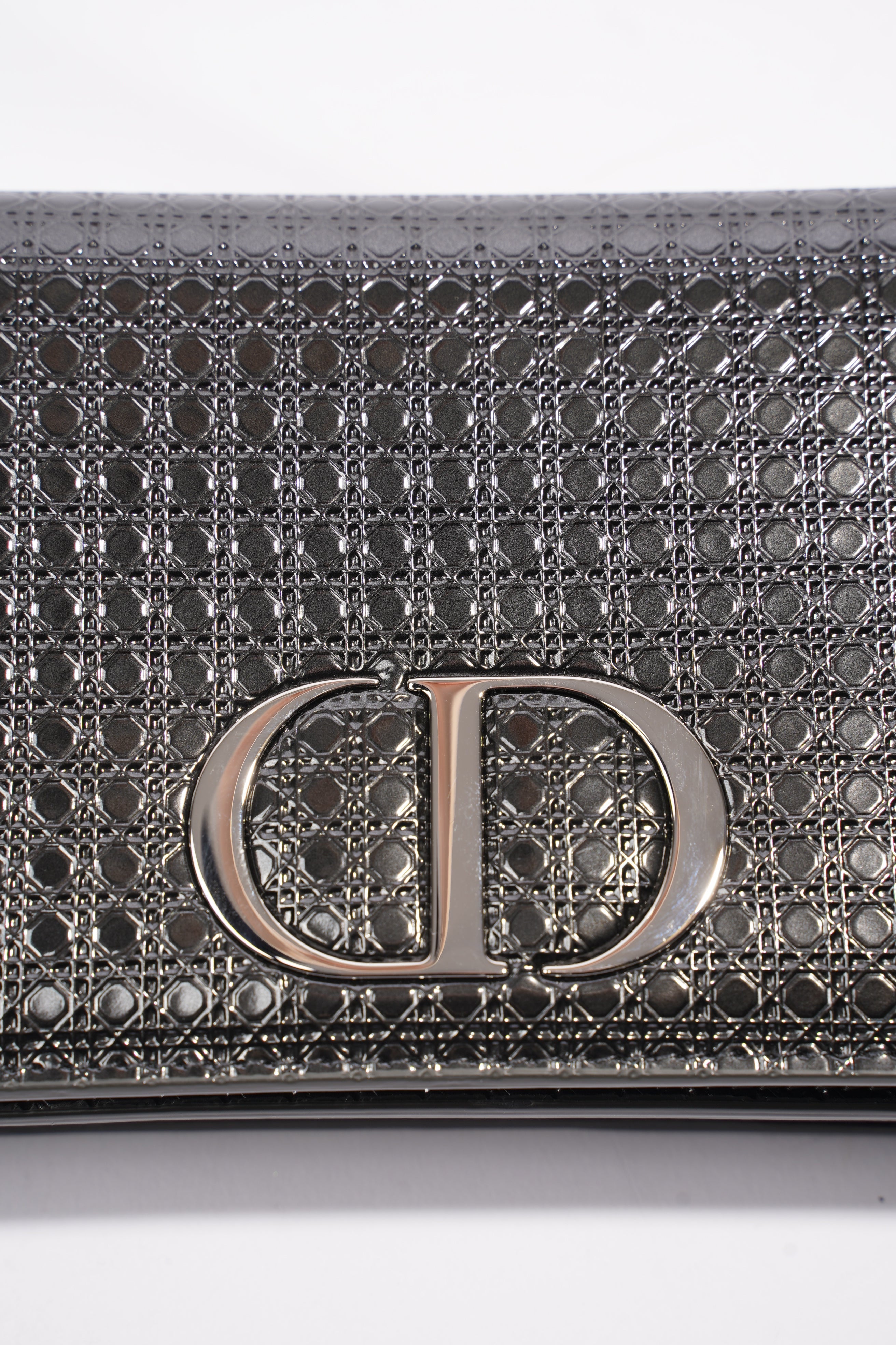 Christian Dior 30 Montaigne 2-in-1 Pouch Grey Patent Leather