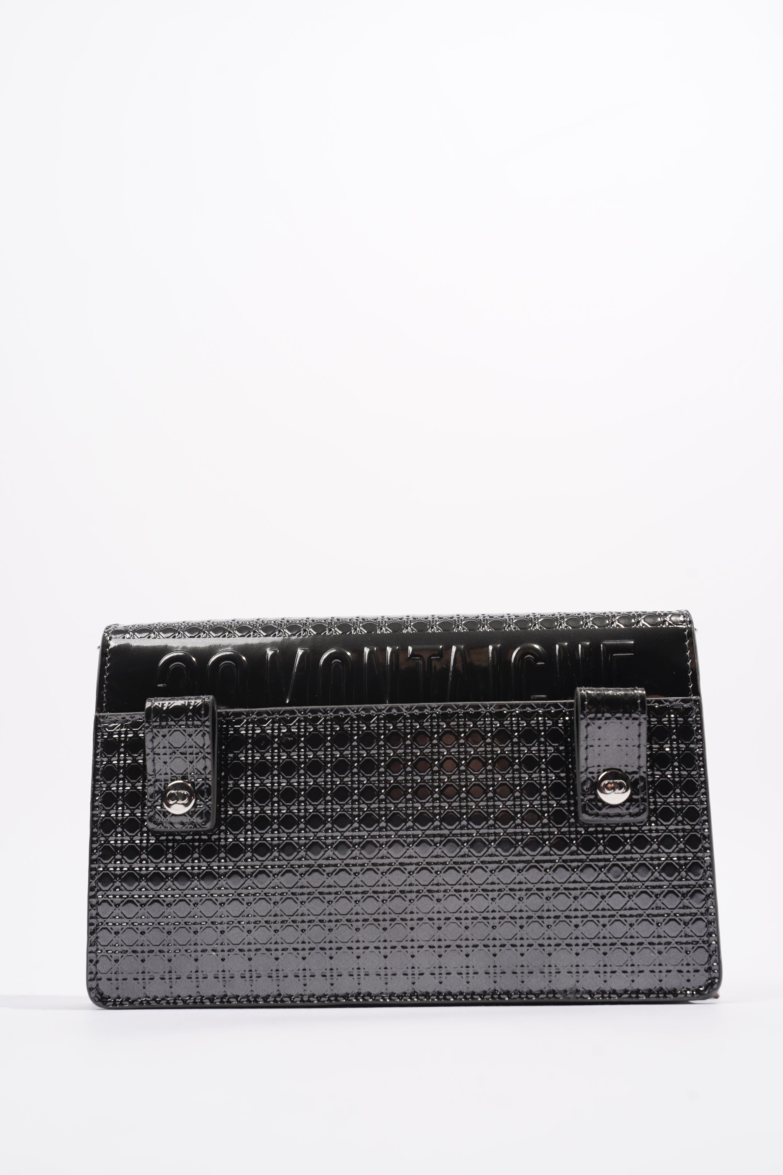 Christian Dior 30 Montaigne 2-in-1 Pouch Grey Patent Leather