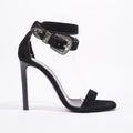 Saint Laurent Strap Ankle Heel 100 Black Suede EU 39 UK 6