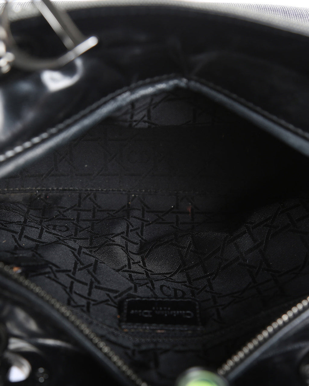 CHRISTIAN DIOR Grey Canvas Lady Dior Tote Bag