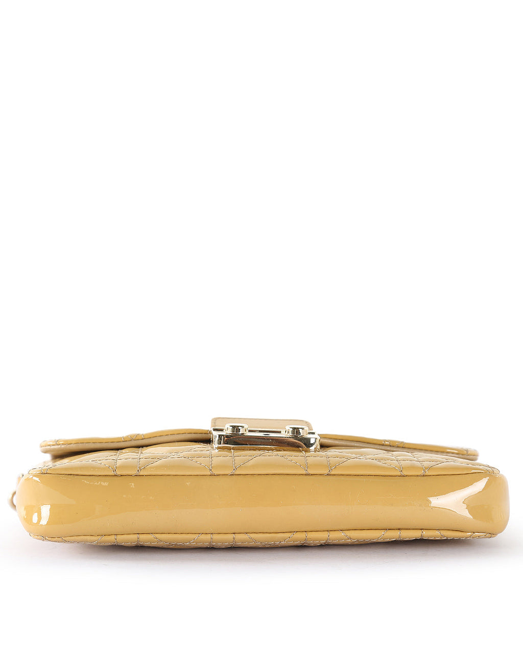 CHRISTIAN DIOR Beige Cannage Patent Leather Small Miss Dior Promenade Crossbody Bag