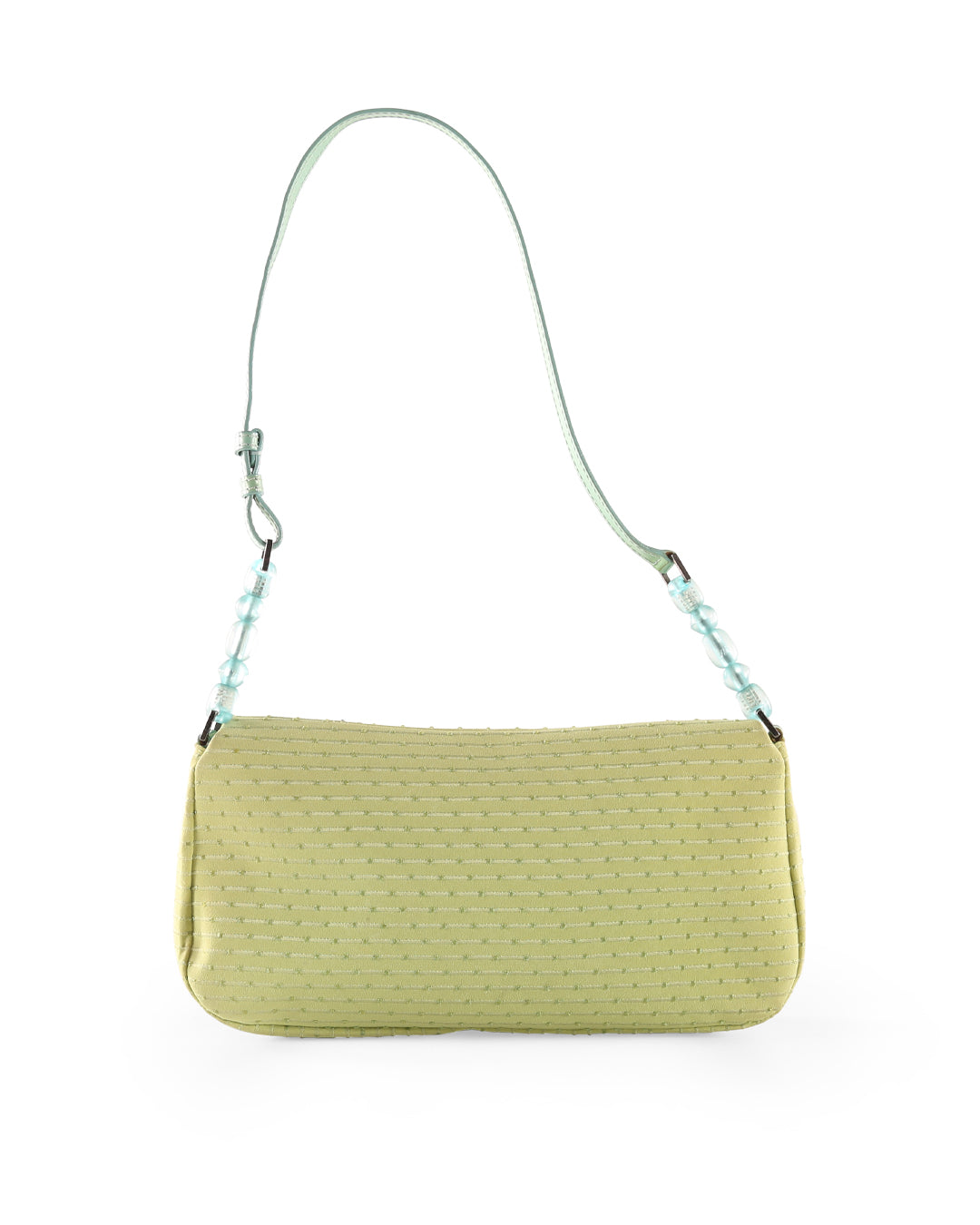 CHRISTIAN DIOR Pistachio Canvas Shoulder Bag With Beads