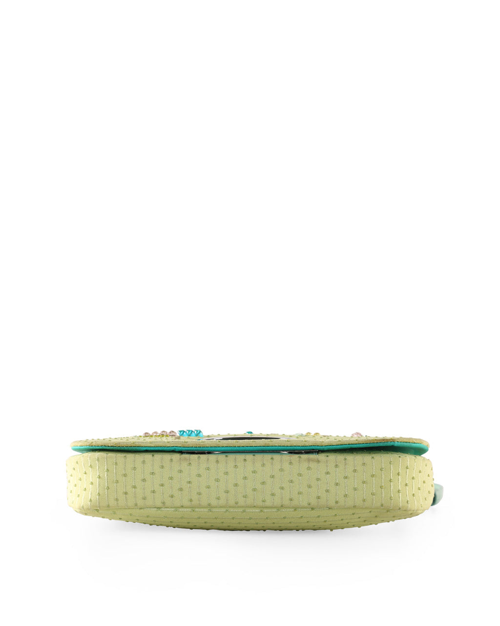 CHRISTIAN DIOR Pistachio Canvas Shoulder Bag With Beads
