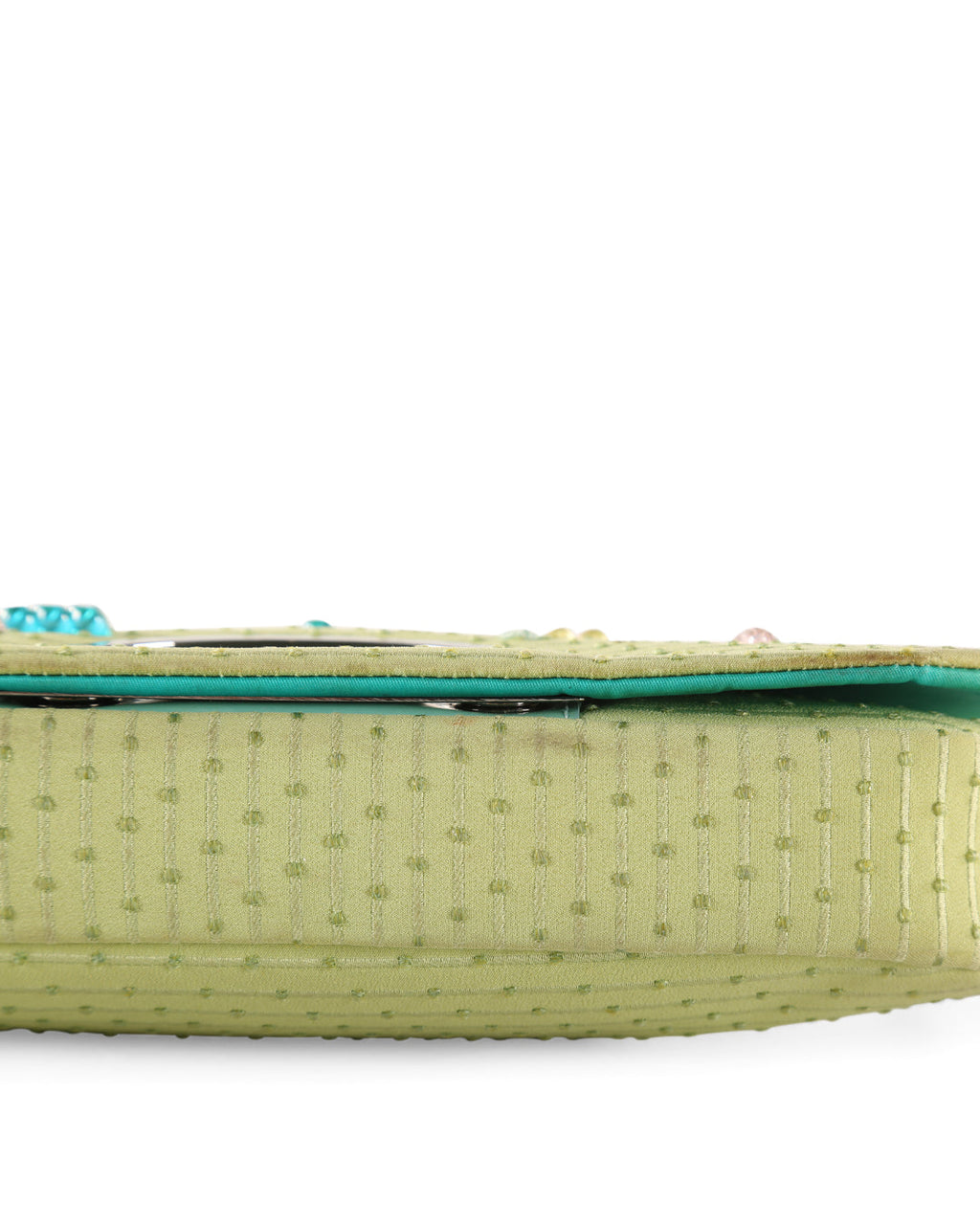 CHRISTIAN DIOR Pistachio Canvas Shoulder Bag With Beads