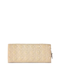 CHRISTIAN DIOR Off White Cannage Patent Leather Foldover Clutch