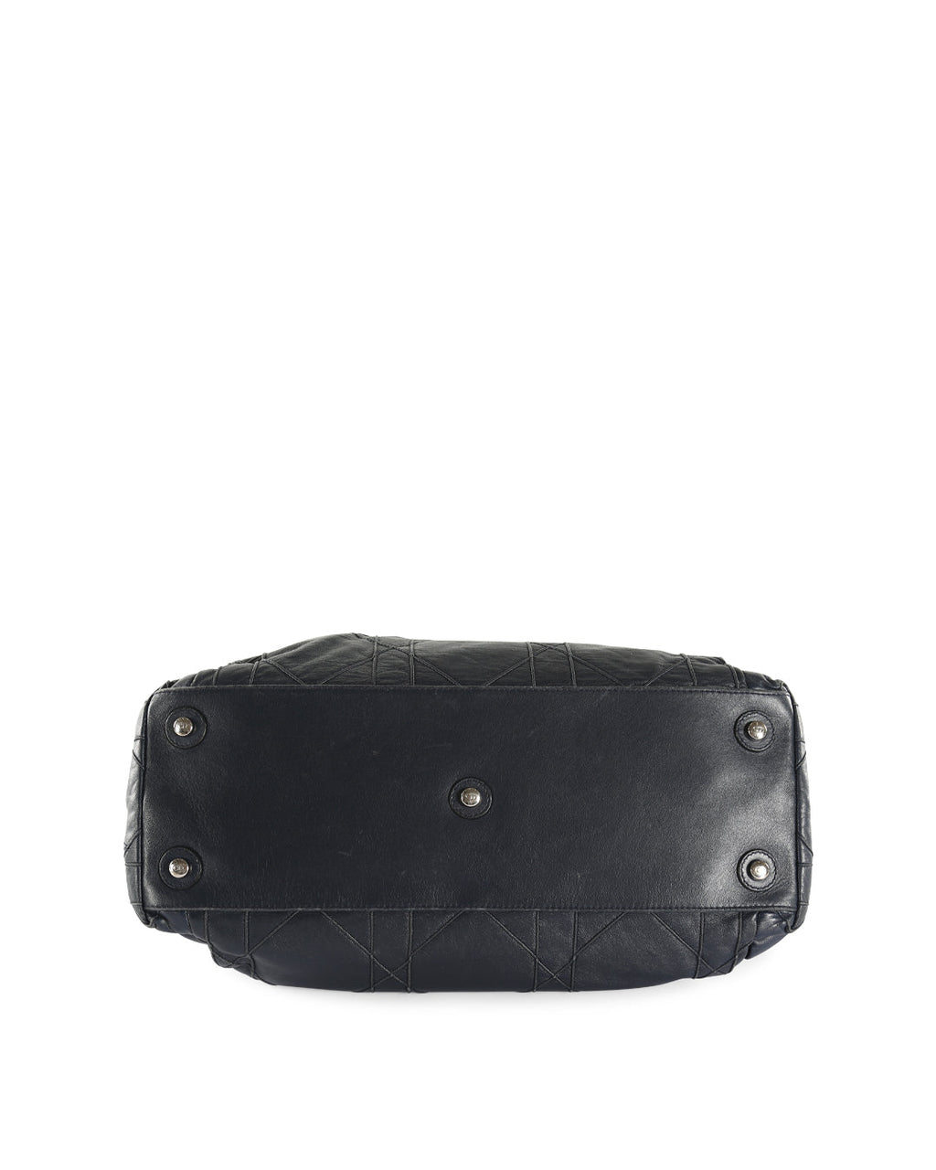 CHRISTIAN DIOR Navy Blue Cannage Leather Le Trente Hobo Bag