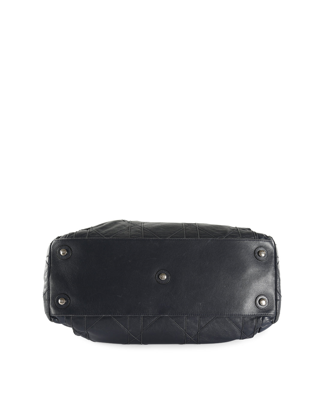 CHRISTIAN DIOR Navy Blue Cannage Leather Le Trente Hobo Bag