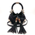 GUCCI Handbag 197051 indy tassel 2WAY leather Black Women Used